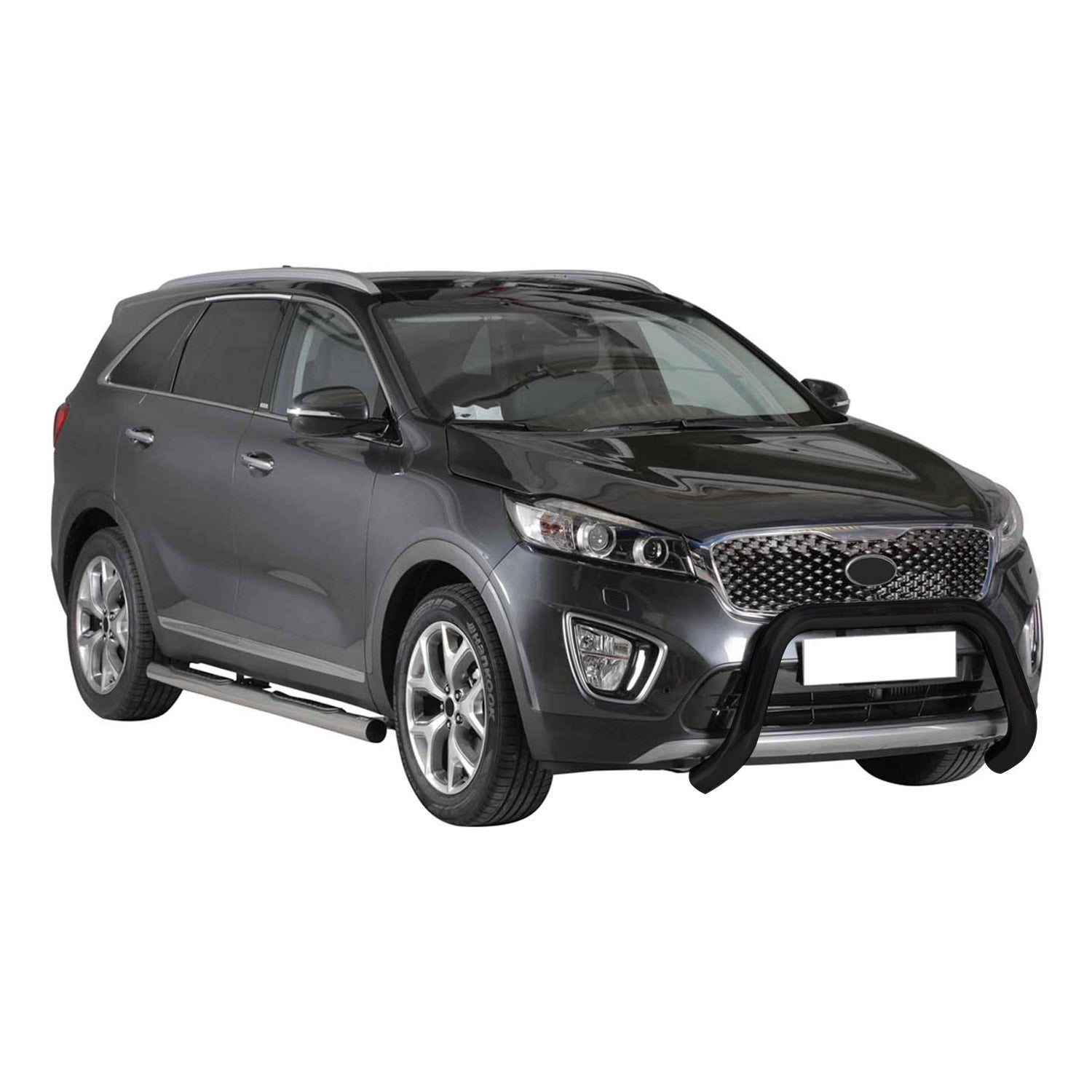 Bull Barra Frontal para Kia Sorento 2014-2017 Negro Brillante Acero 1Pza