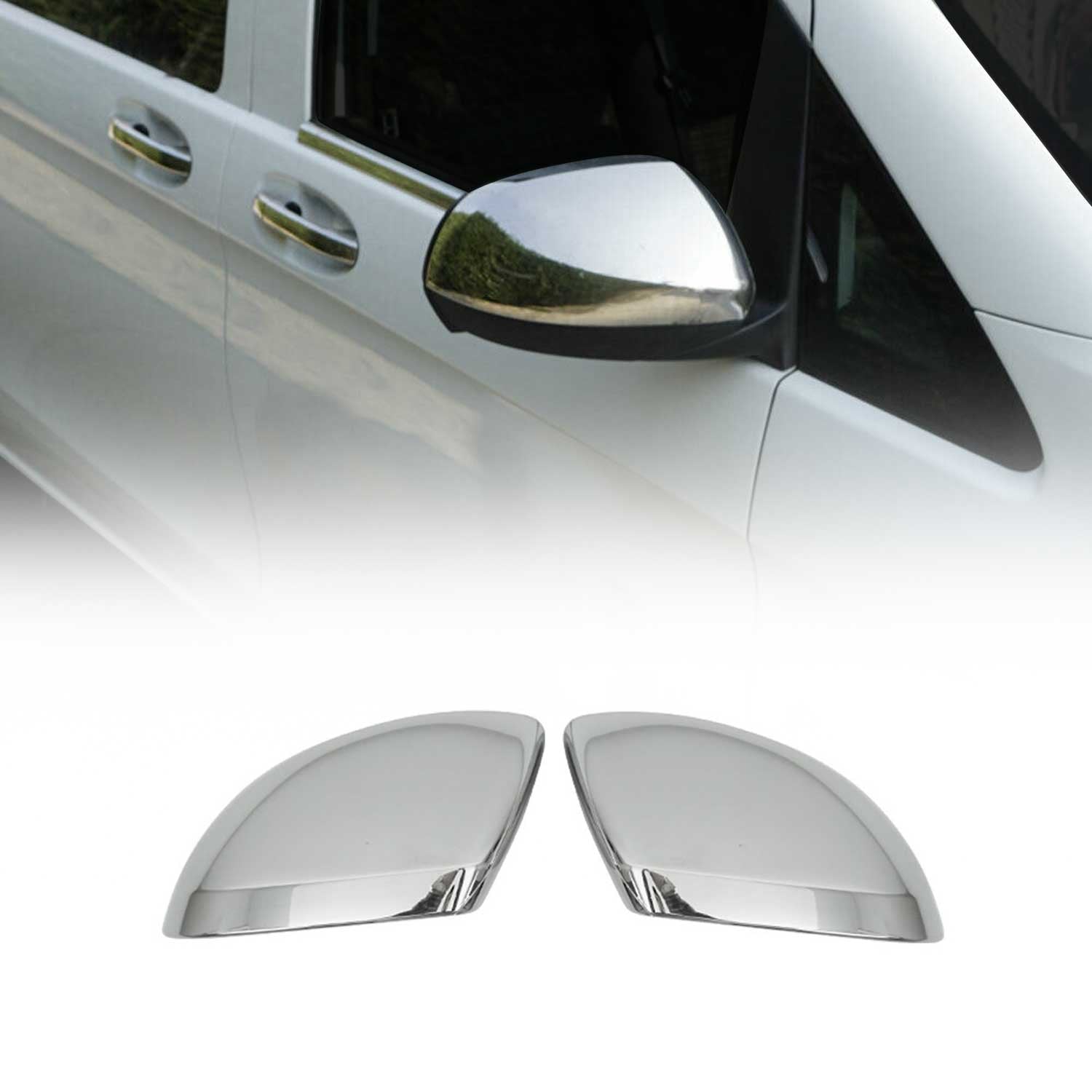 Cubierta de Espejo Retrovisor para Mercedes Vito W447 2014-2026 Plata Cromo