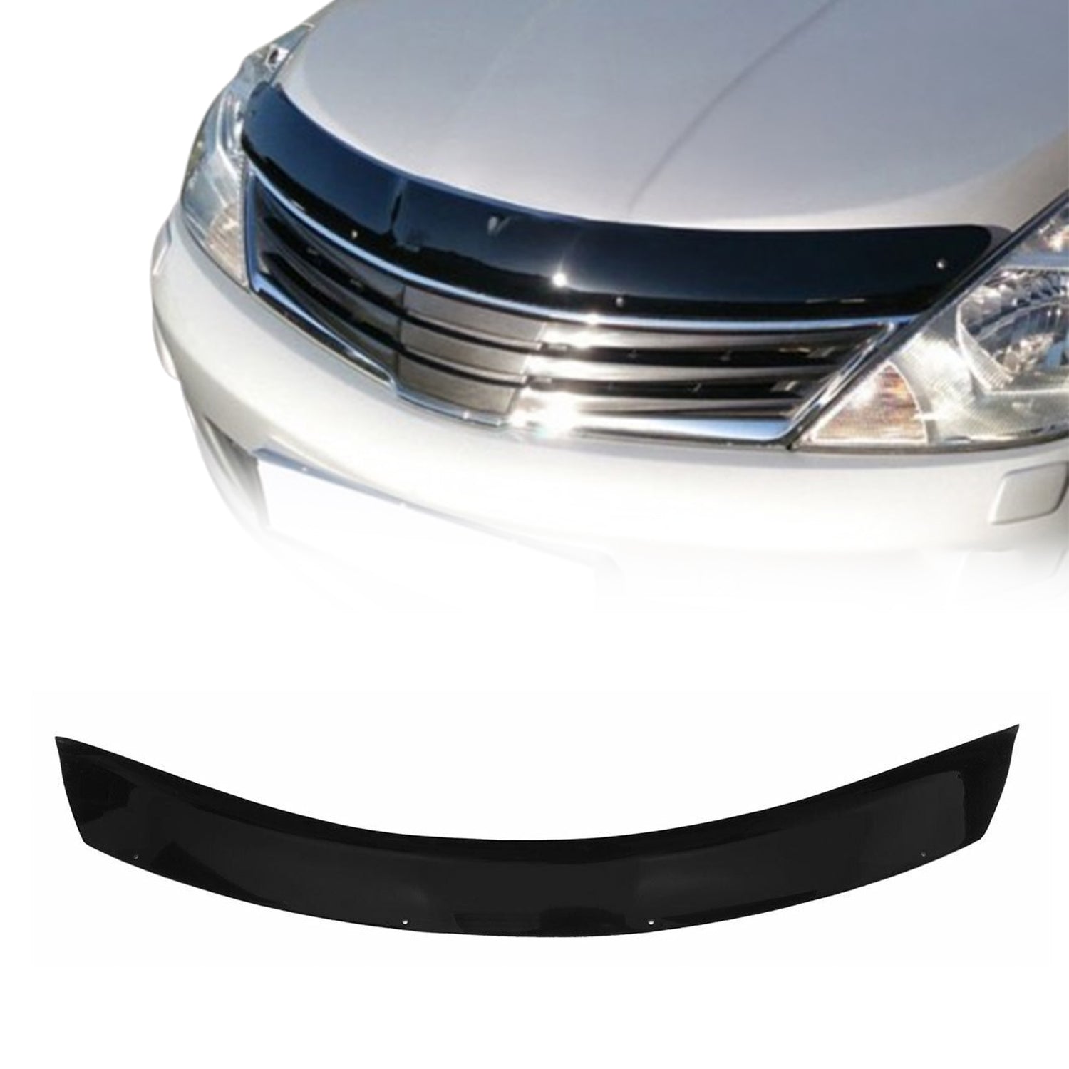 Deflector de Capó para Nissan Tiida C11 2004-2011 Oscuro Brillante Acrílico