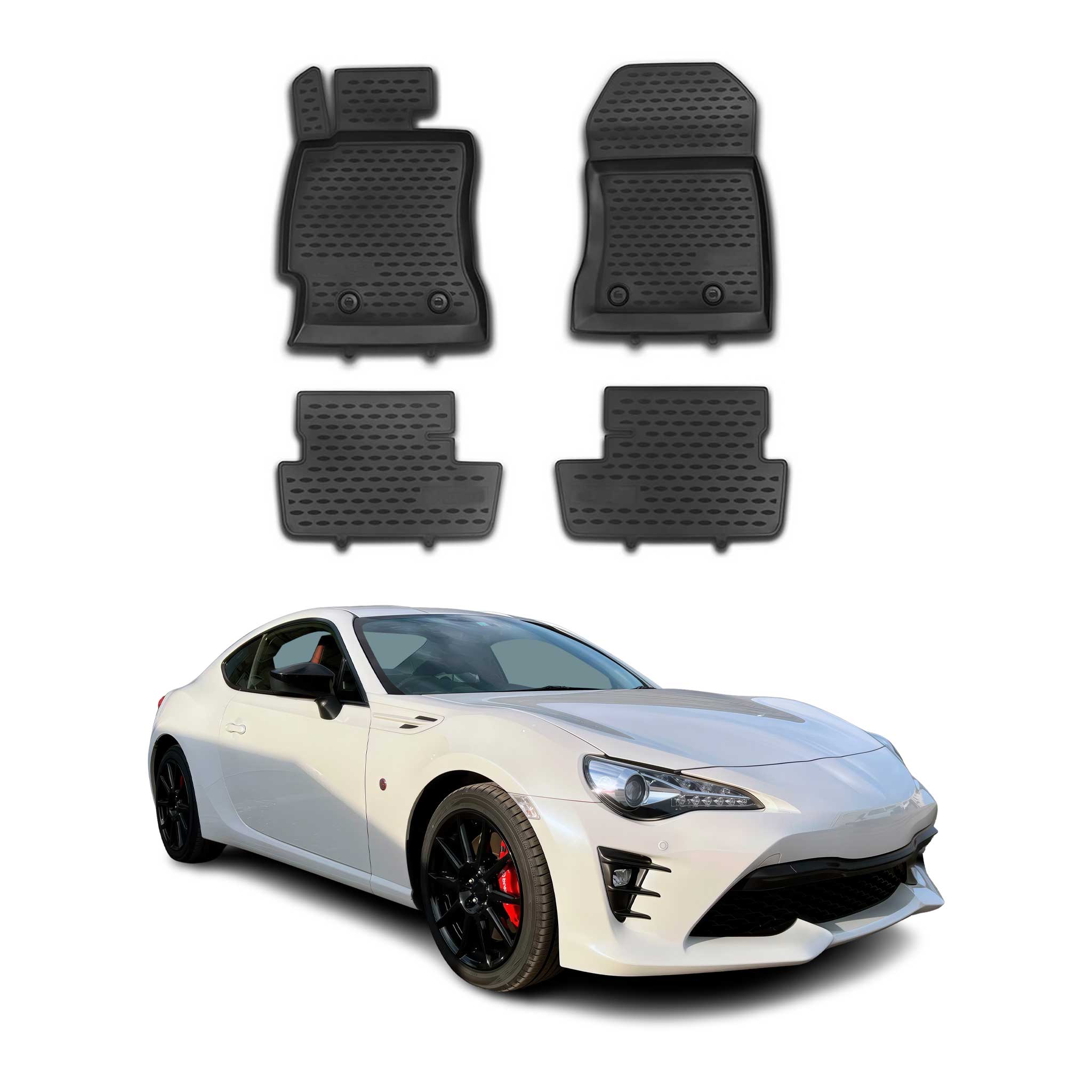 OMAC Alfombrillas De Coche para Toyota GT 86 2012-2020 Negro Goma TPE 4Pza
