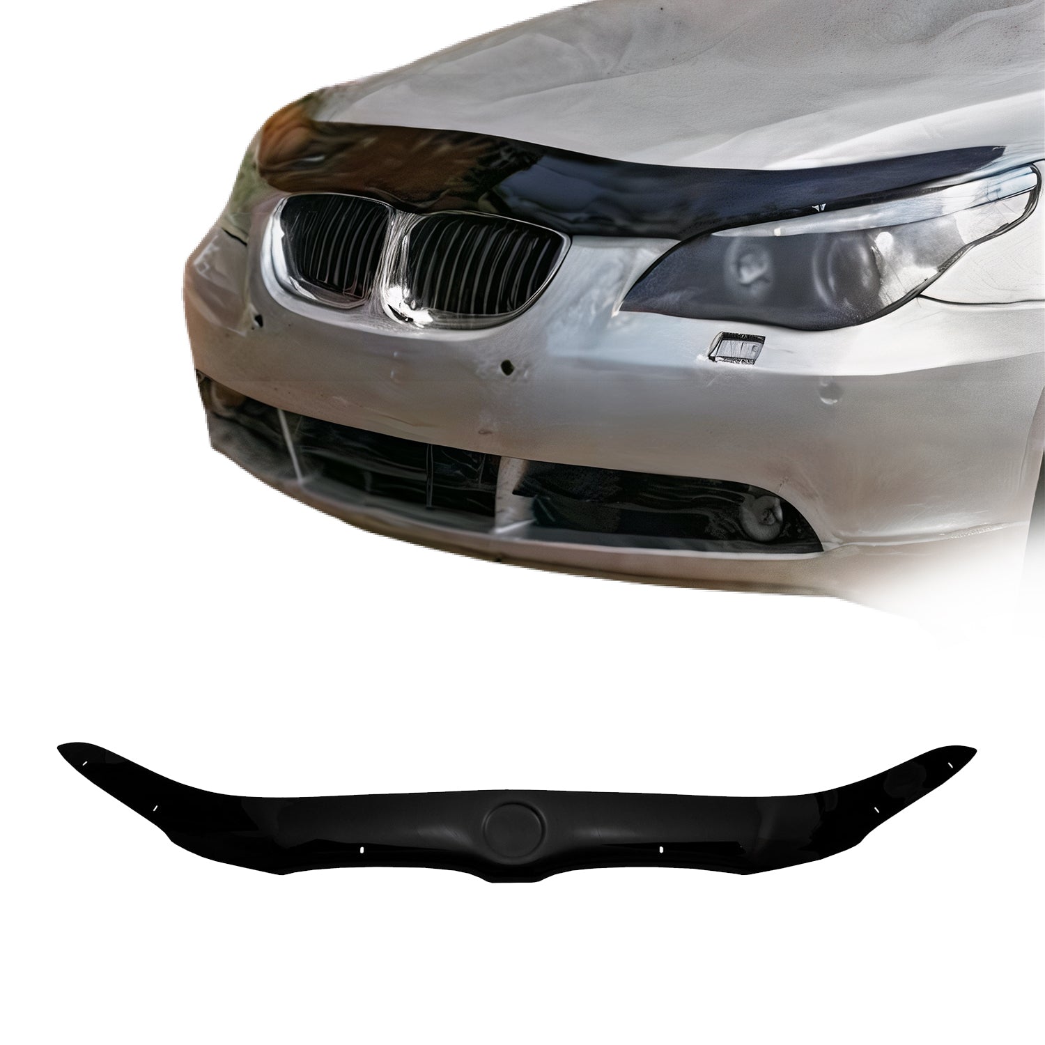 Deflector de Capó para BMW Serie 5 E60 E61 2003-2010 Oscuro Brillante Acrílico