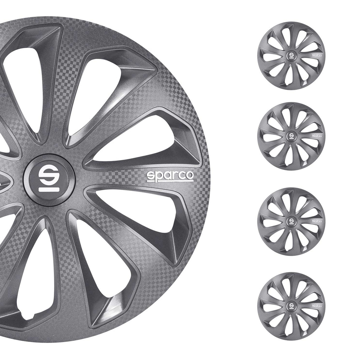 Sparco Tapacubos 15 Pulgadas Universal Carbono Gris ABS Plástico
