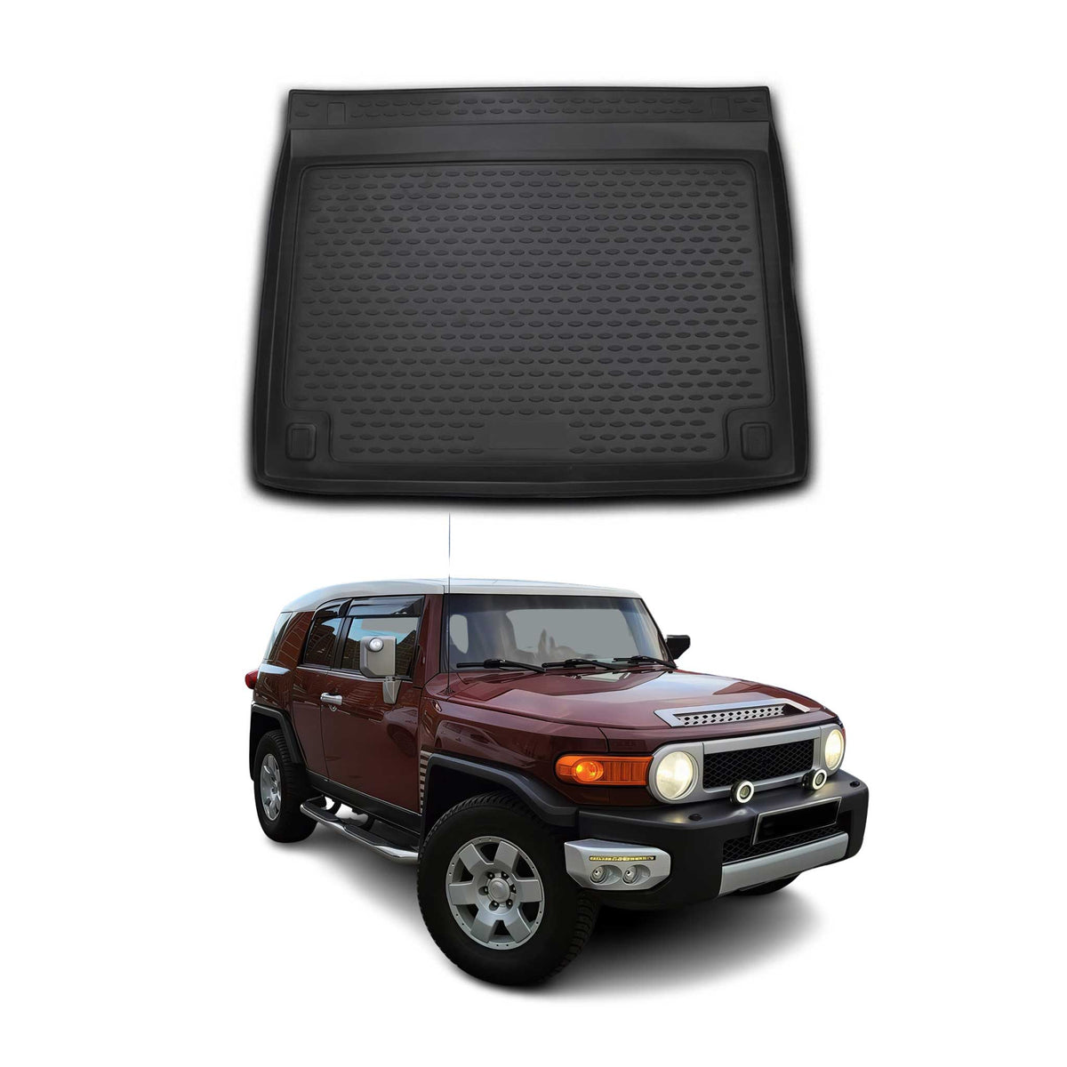 OMAC Bandeja Maletero Alfombrilla para Toyota FJ Cruiser 2007-2014 Negro TPE