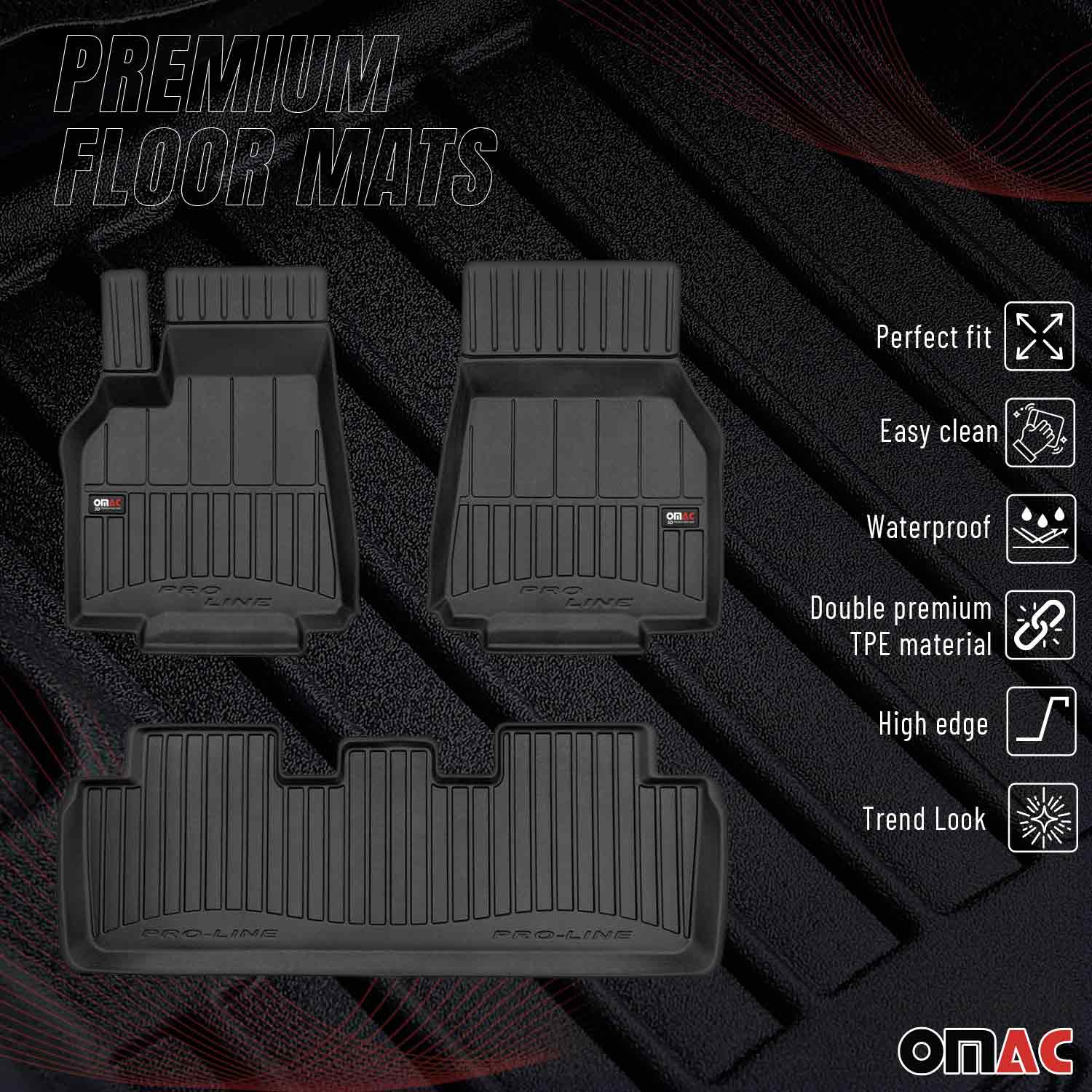 OMAC Premium Alfombrillas De Coche para Tesla Model Y 2020-2024 TPE Goma 3x