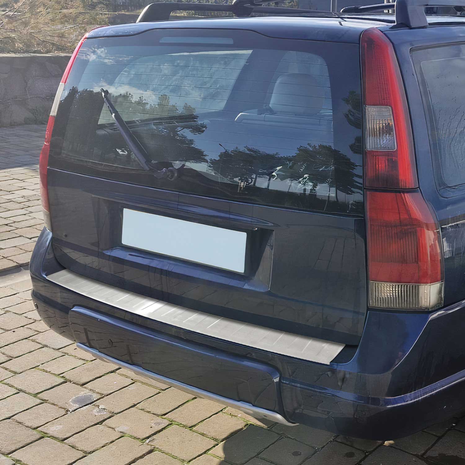Protector de Parachoques Trasero para Volvo XC70 1999-2004 Acero cepillado