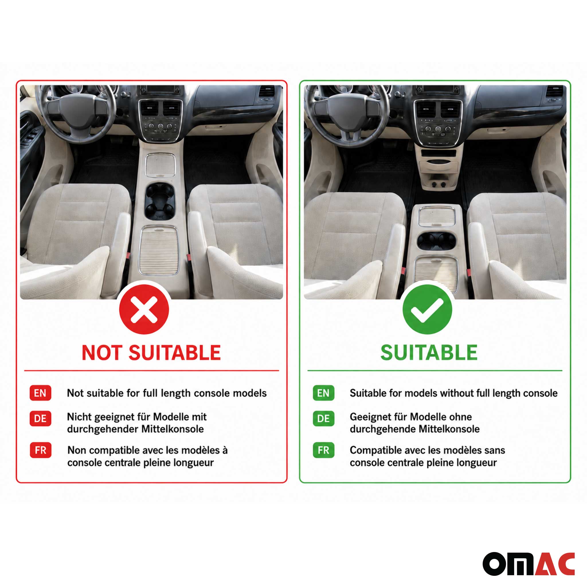 OMAC Alfombrillas De Coche para Chrysler Grand Voyager 2008-2020 Negro TPE 4Pza