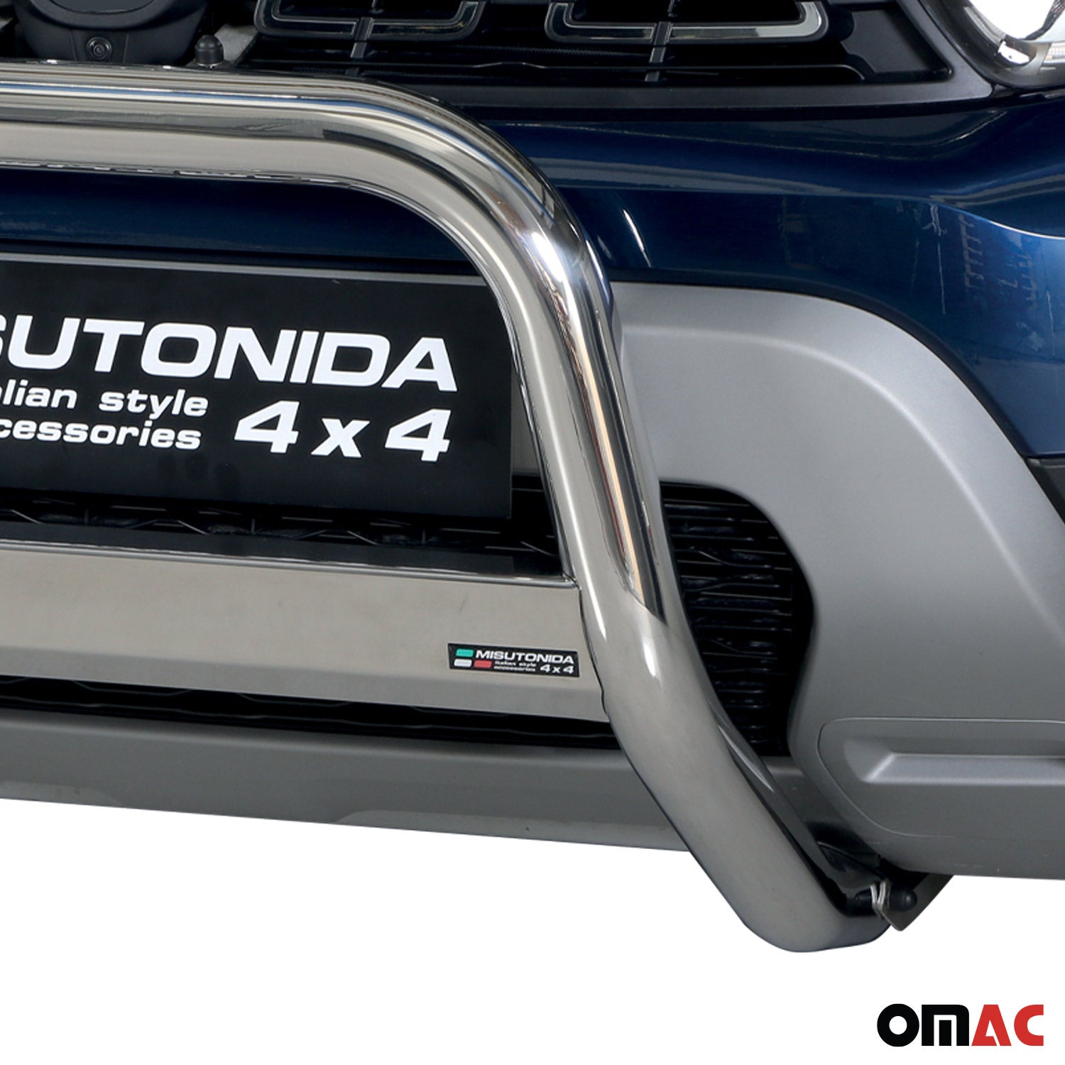 Bull Barra Frontal para Dacia Duster 2018-2020 Plata Brillante Acero 1Pza