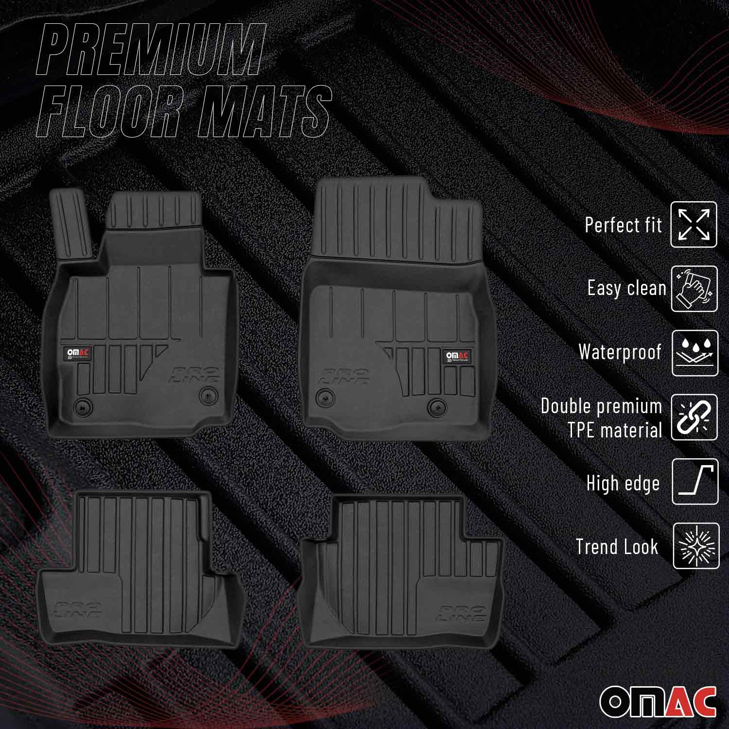 OMAC Premium Alfombrillas De Coche para Mazda MX-30 2020-2025 Negro TPE Goma 4x