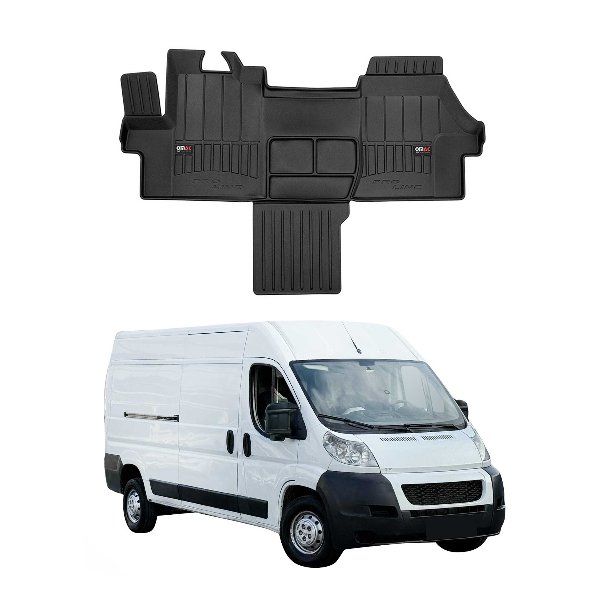 OMAC Premium Alfombrillas De Coche para Citroen Jumper Negro TPE Goma 1Pza