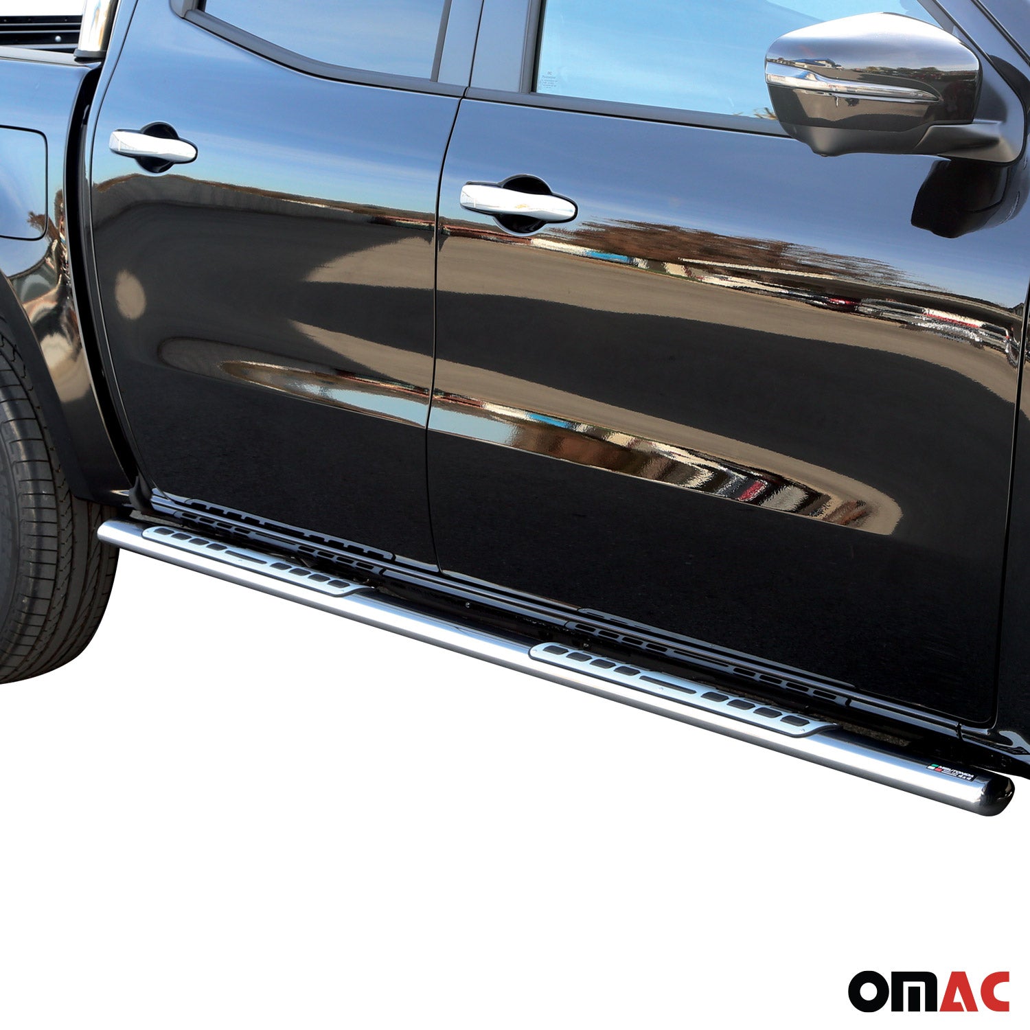 Par de Estribos Barras Laterales para Mercedes X Class 2017-2020 Plata Acero 2x