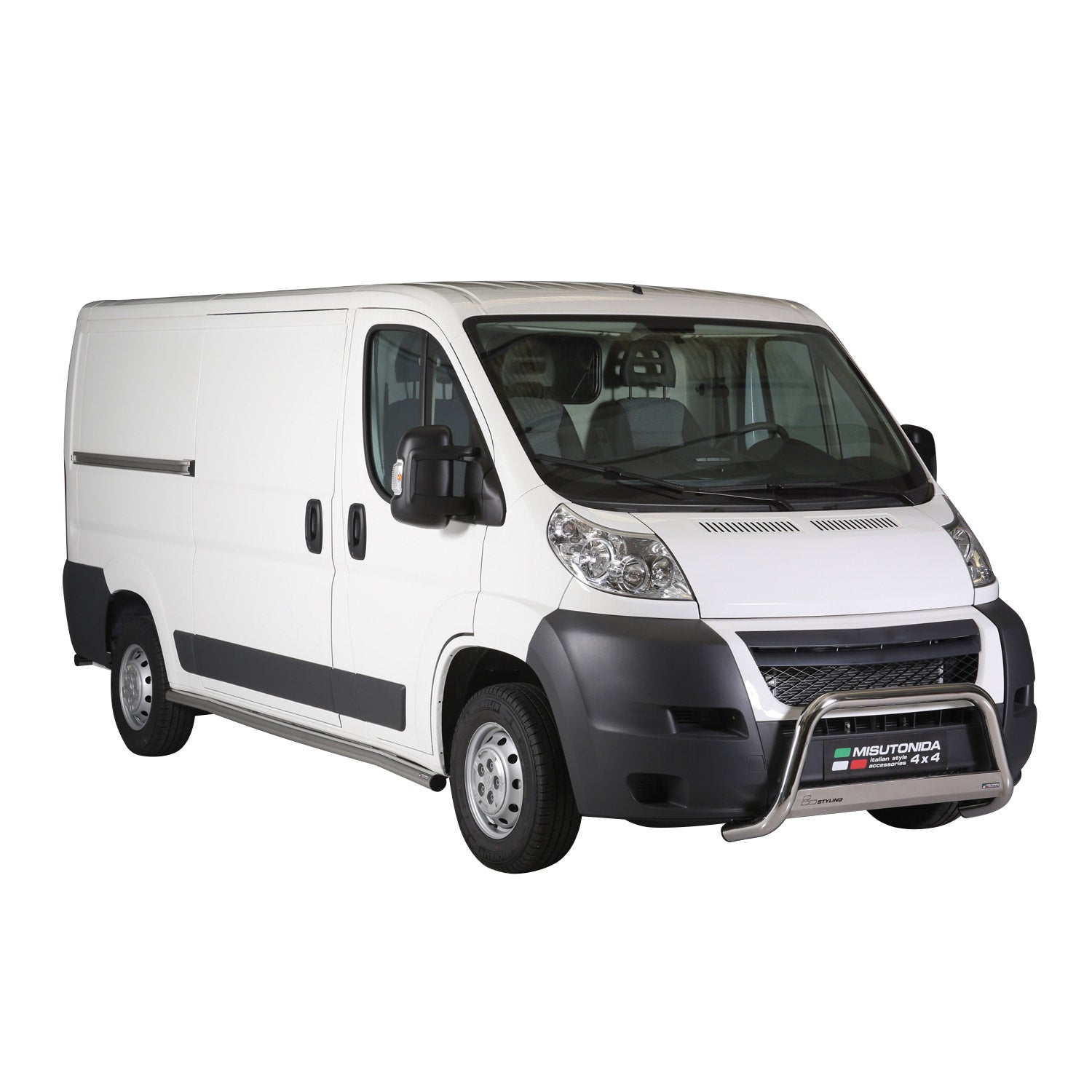 Bull Barra Frontal para Citroen Jumper 2006-2013 Plata Brillante Acero