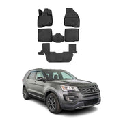 OMAC Alfombrillas De Coche para Ford Explorer 2015-2019 Negro Goma TPE 5Pza