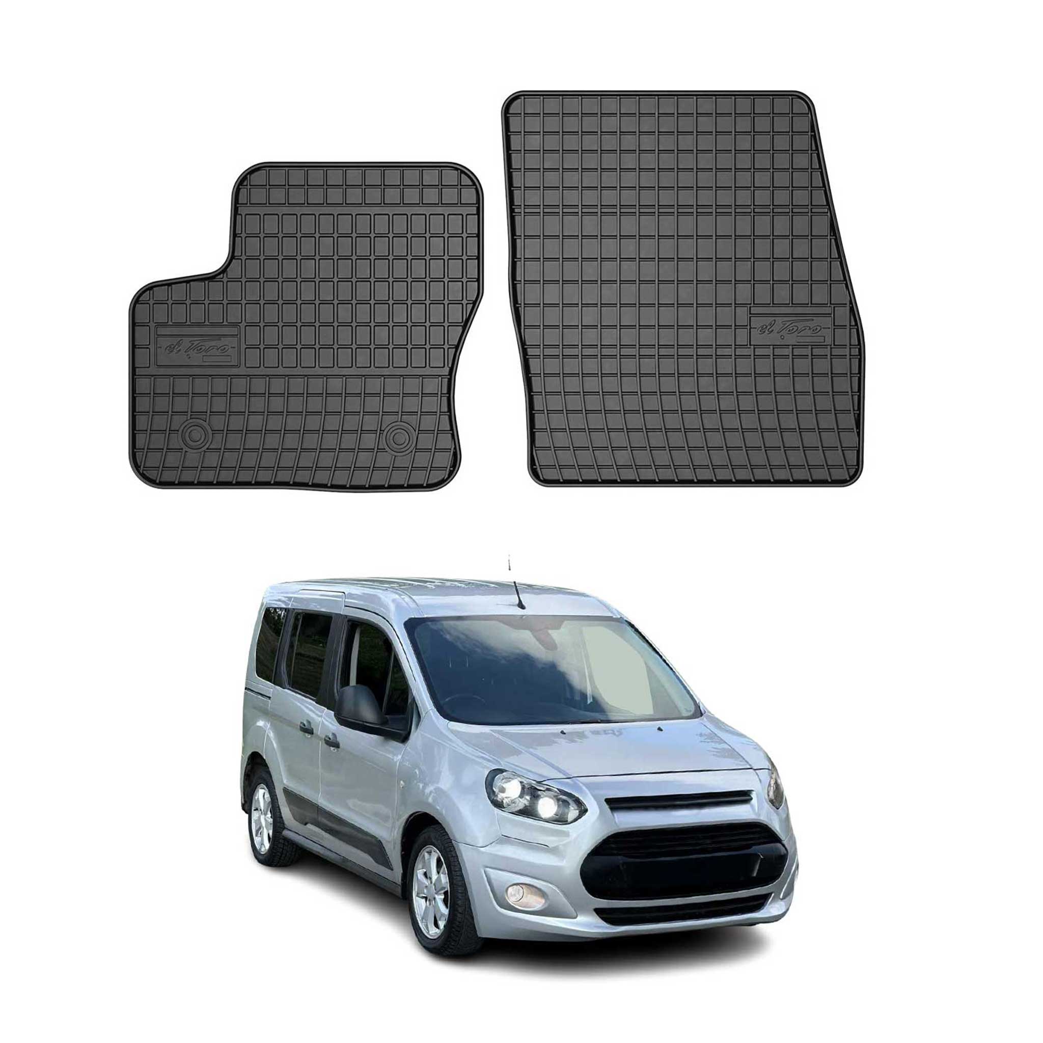 OMAC Alfombrillas De Coche para Ford Connect 2013-2024 Negro Goma 2Pza