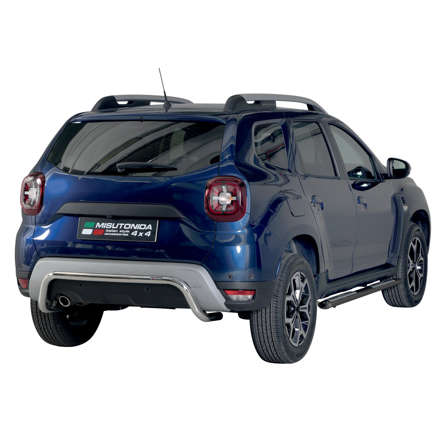 Par de Estribos Barras Laterales para Dacia Duster 2018-2020 Negro Acero