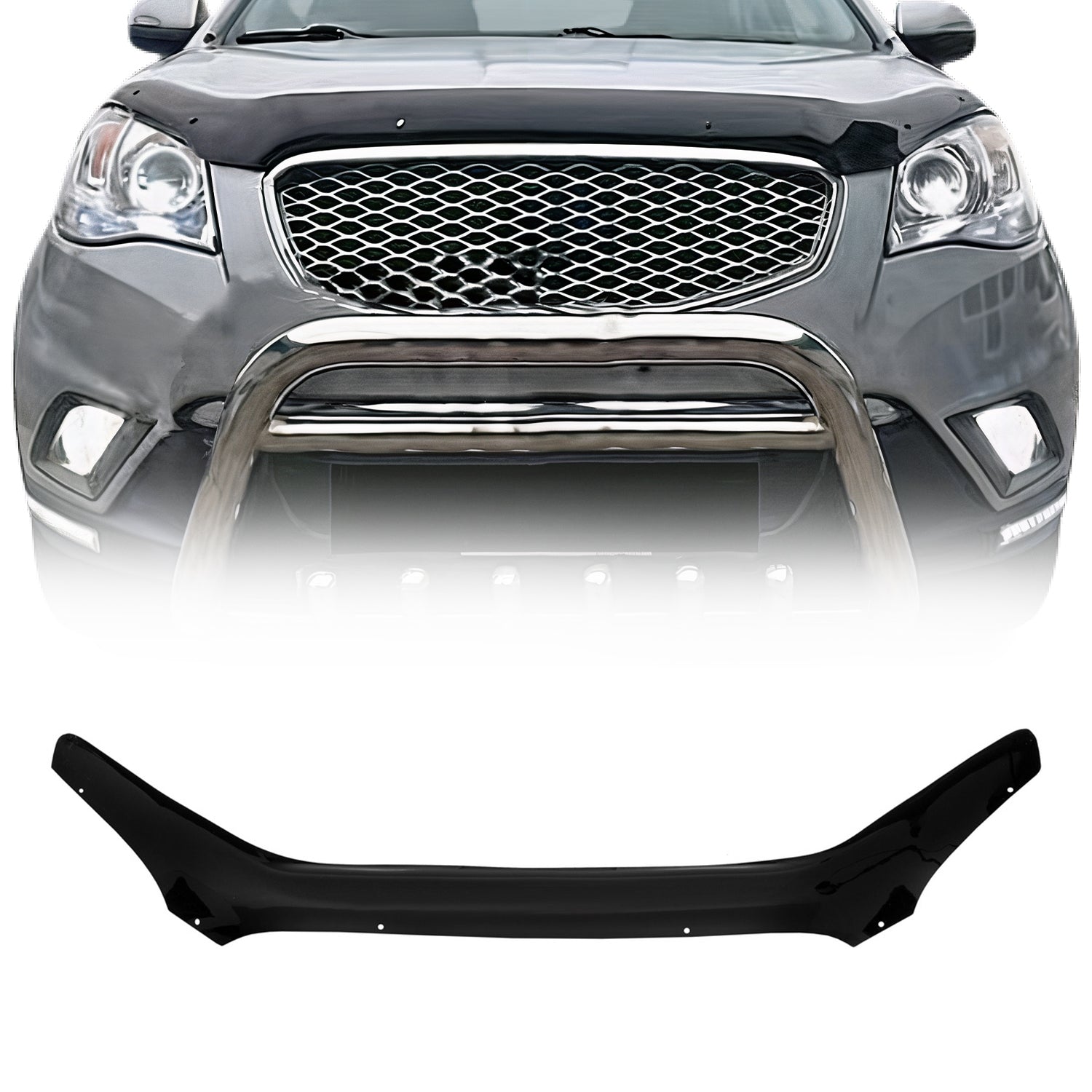 Deflector de Capó para Ssangyong Actyon 2010-2013 Oscuro Brillante Acrílico