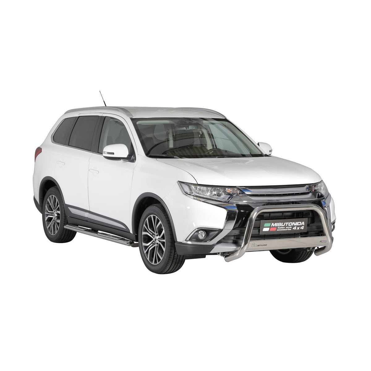 Estribos Barras Laterales para Mitsubishi Outlander Hybrid 2015-2024 Plata Acero