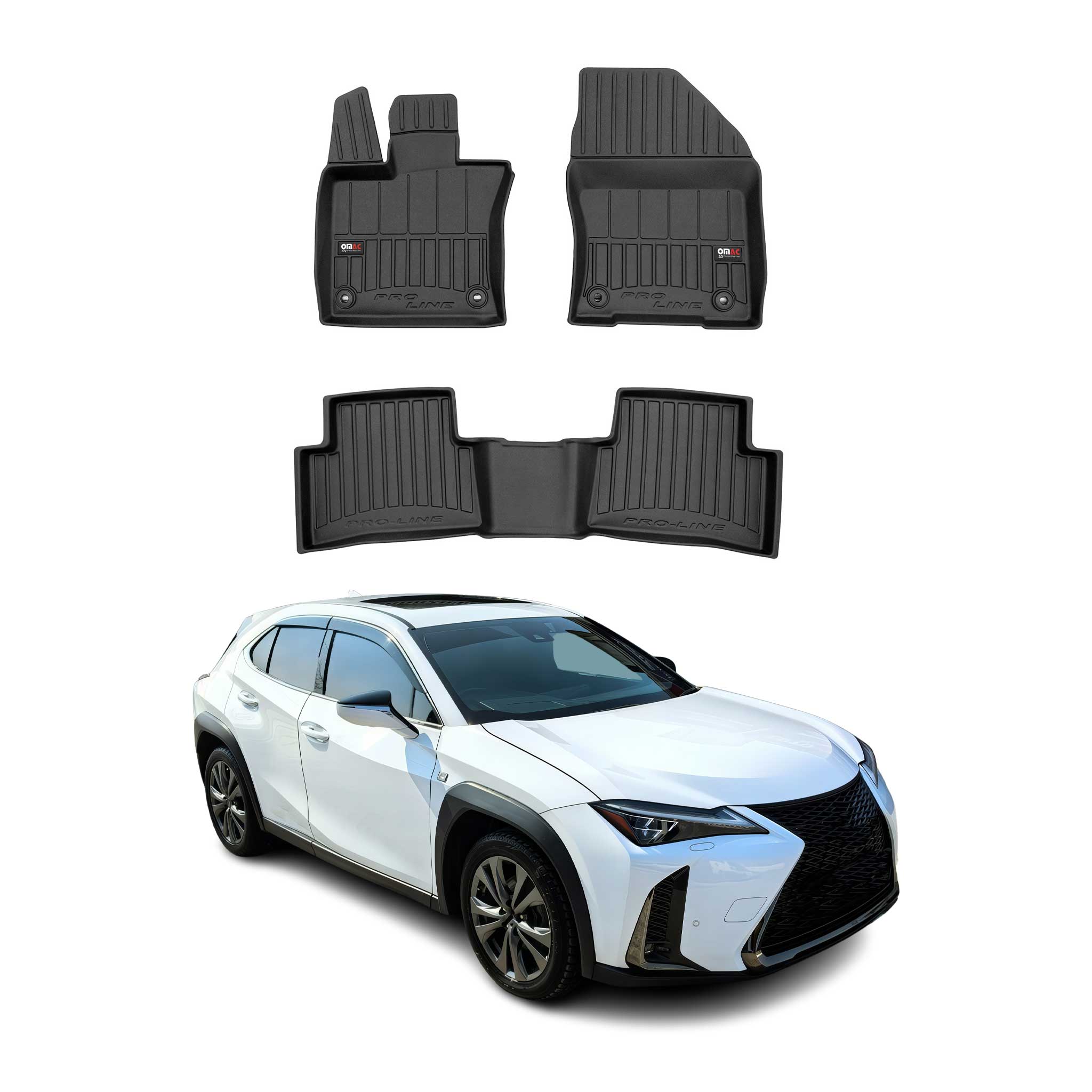 OMAC Premium Alfombrillas De Coche para Lexus UX 2019-2026 Negro TPE Goma 4Pza