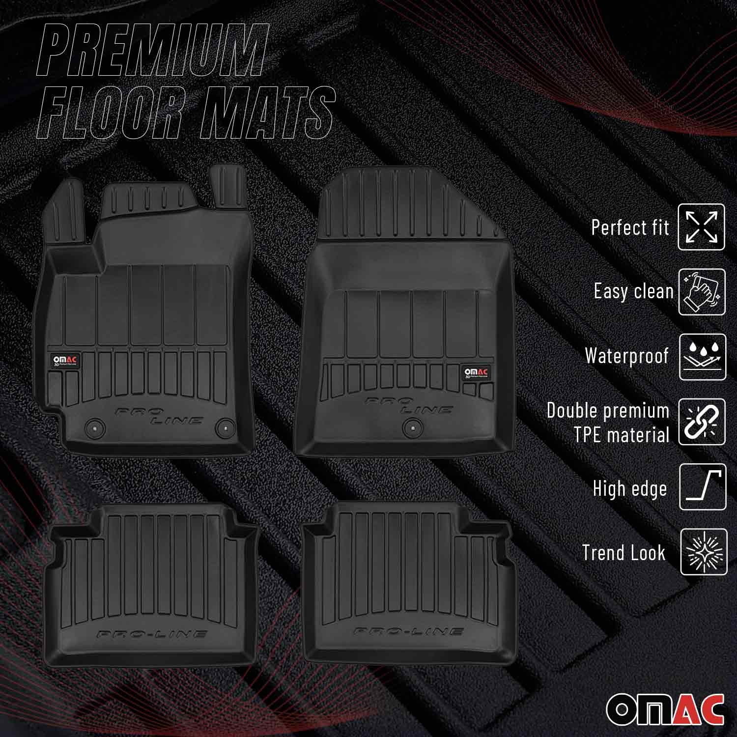 OMAC Premium Alfombrillas De Coche para Hyundai Elantra Sedán 2016-2020 Goma 4x