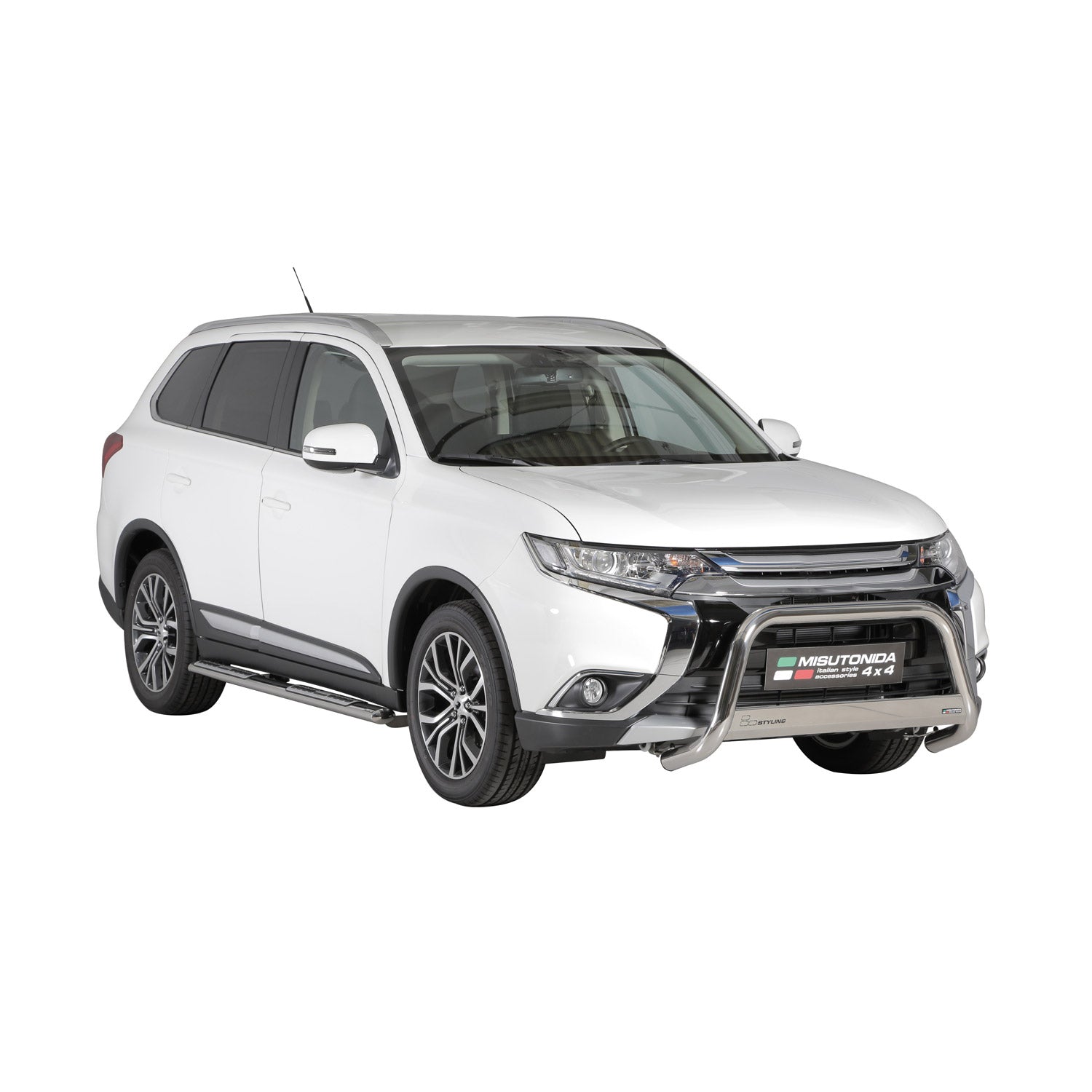 Estribos Barras Laterales para Mitsubishi Outlander Hybrid 2015-2025 Plata Acero