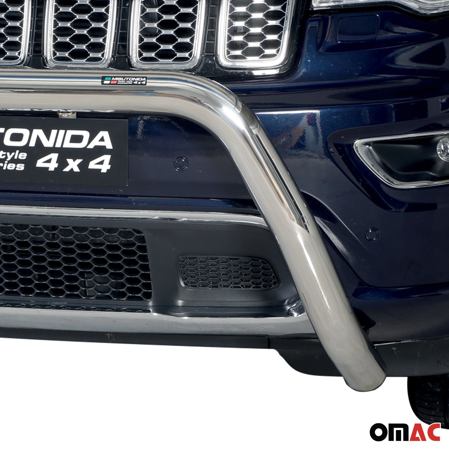 Bull Barra Frontal para Jeep Grand Cherokee 2013-2017 Plata Brillante Acero 1Pza