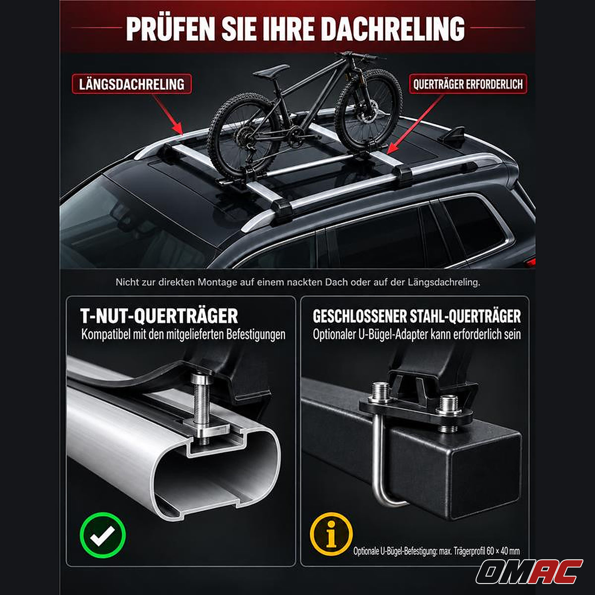 Portabicicletas de Techo para Bicicletas Universal Gris Negro Aluminio