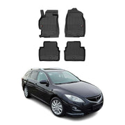 OMAC Premium Alfombrillas De Coche para Mazda 6 2008-2012 Negro TPE Goma 4Pza