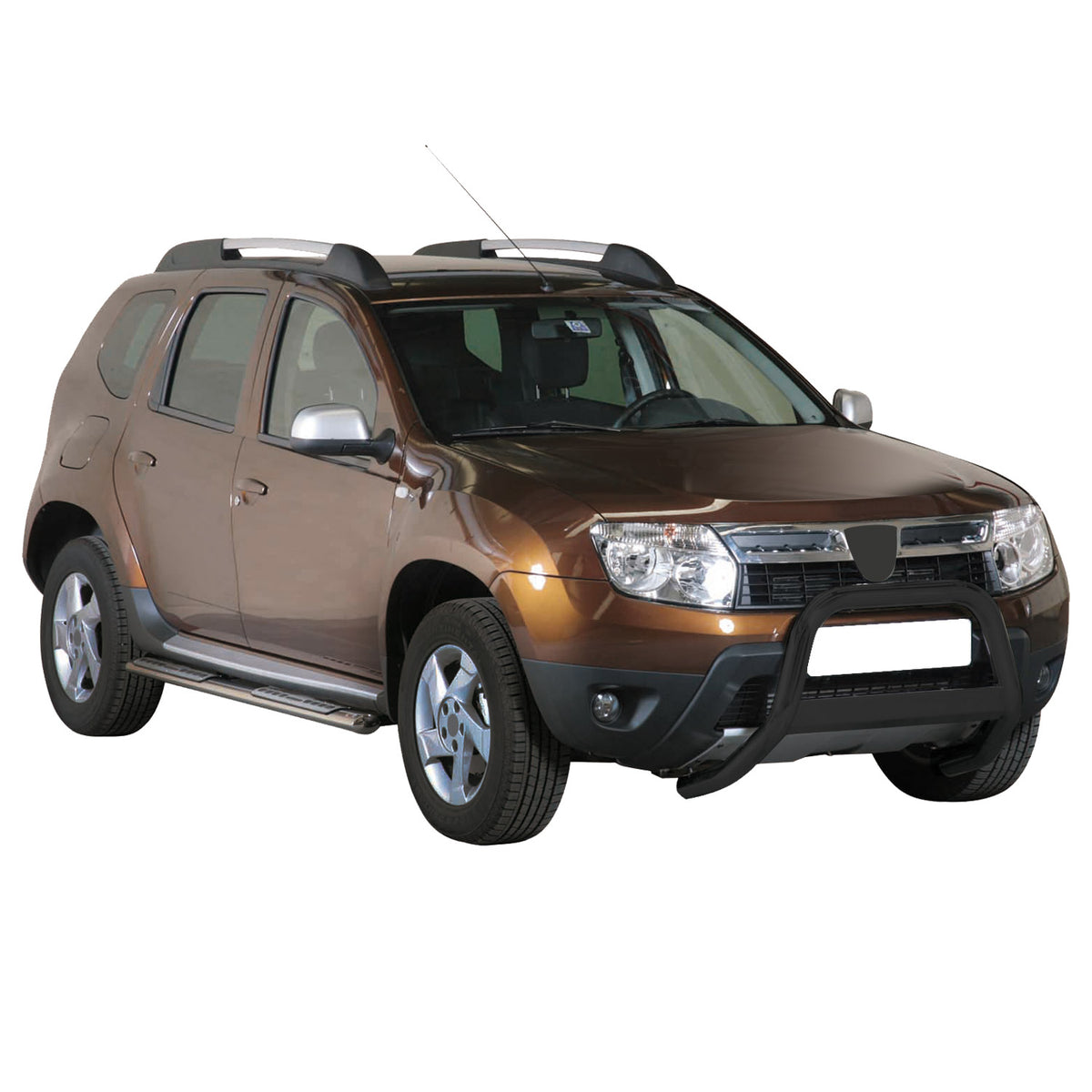 Bull Barra Frontal para Dacia Duster 2010-2017 Negro Brillante Acero 1Pza
