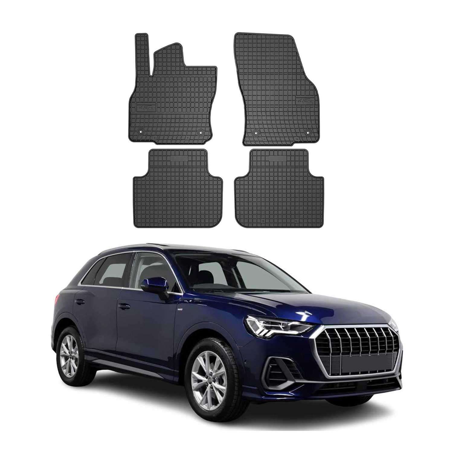 OMAC Alfombrillas De Coche para Audi Q3 Q3 Sportback 2018-2025 Negro Goma 4Pza