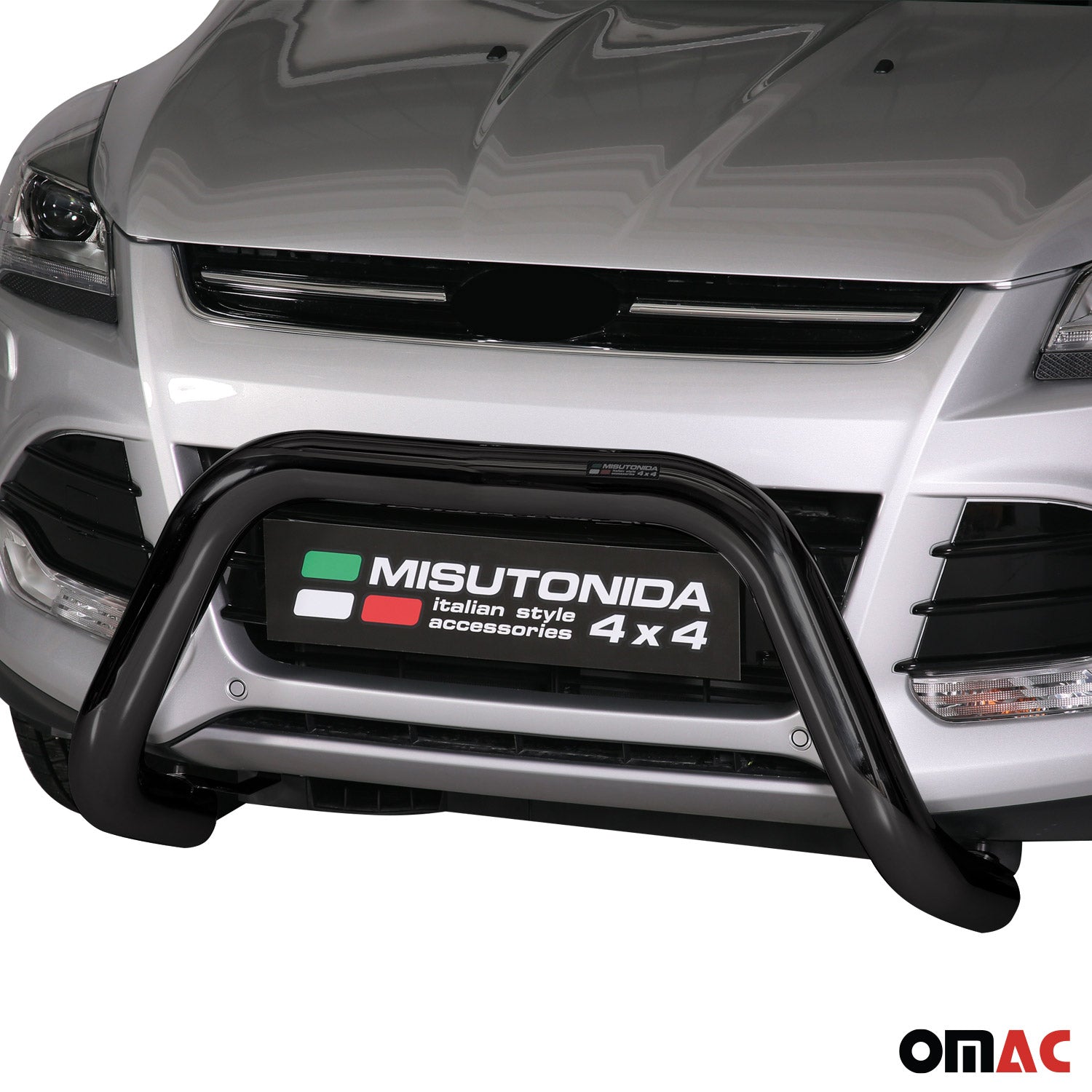 Bull Barra Frontal para Ford Kuga 2013-2016 Negro Brillante Acero 1Pza