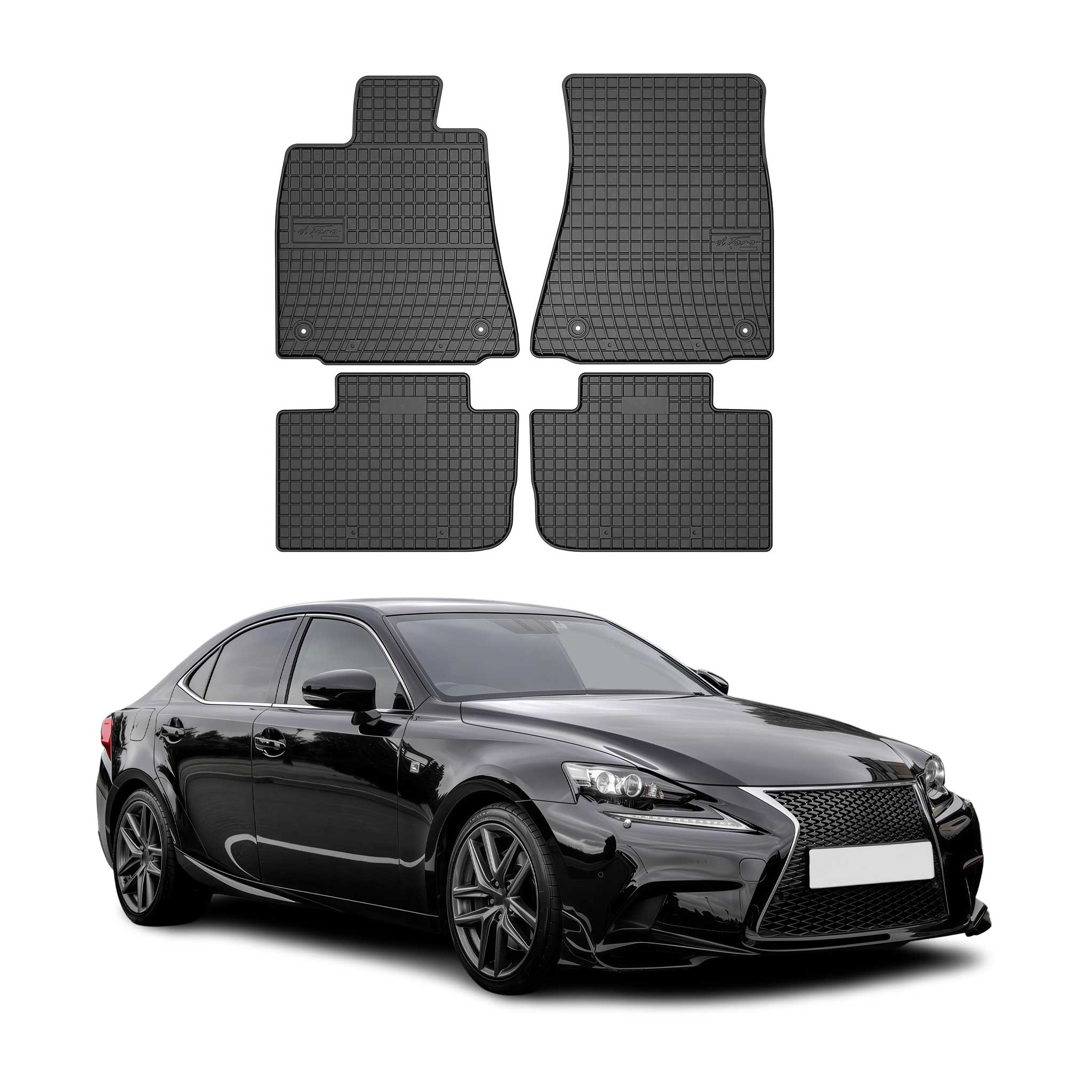 OMAC Alfombrillas De Coche para Lexus IS 2013-2020 RWD Negro Goma 4Pza