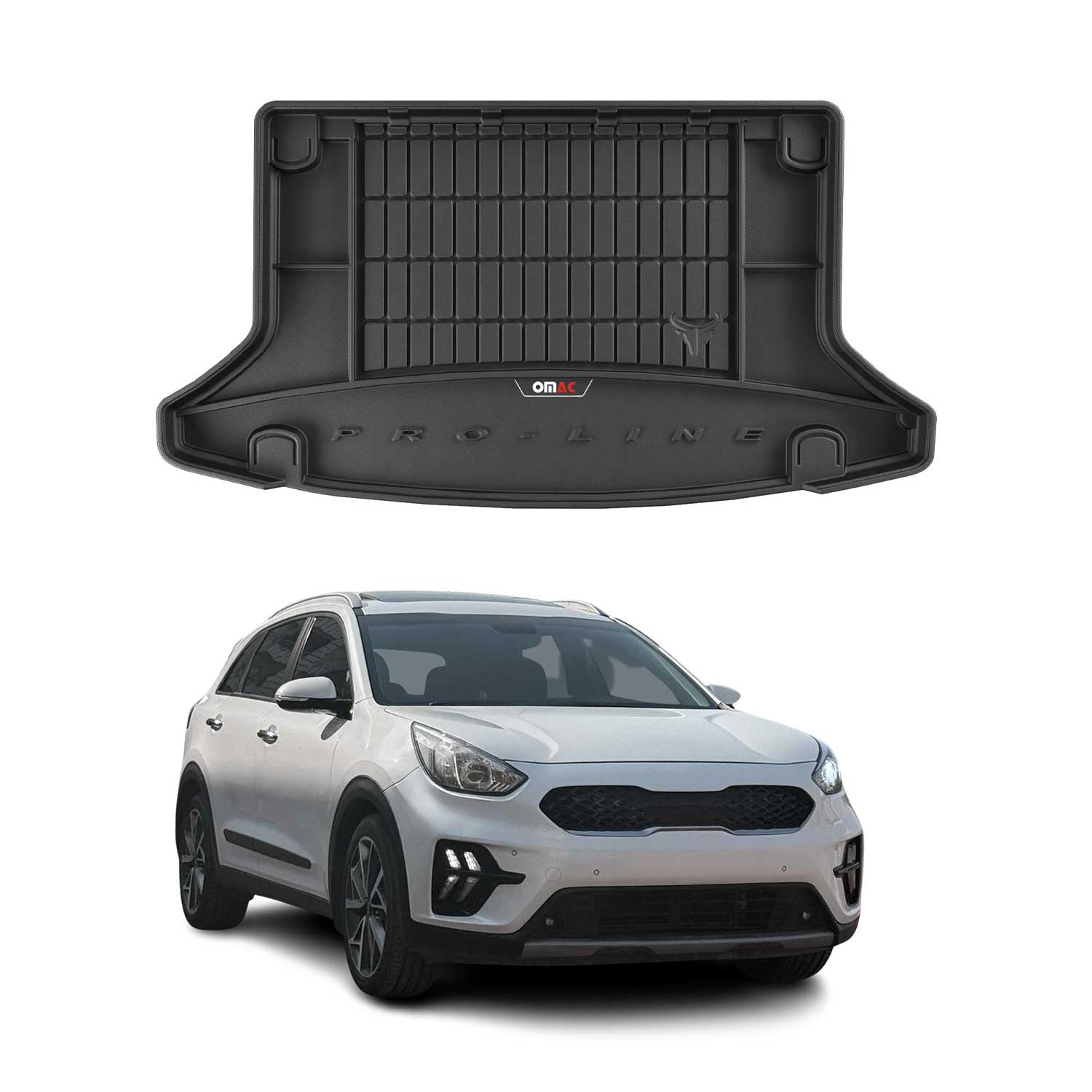 OMAC Premium Bandeja Maletero Alfombrilla para Kia e-Niro 2018-2024 Negro TPE