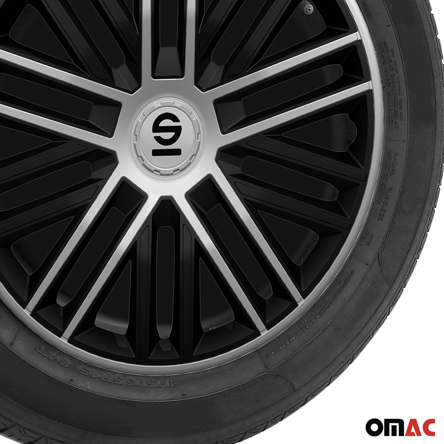 Sparco Bergamo Tapacubos 16" pulgadas Universal Negro Plata ABS Plástico