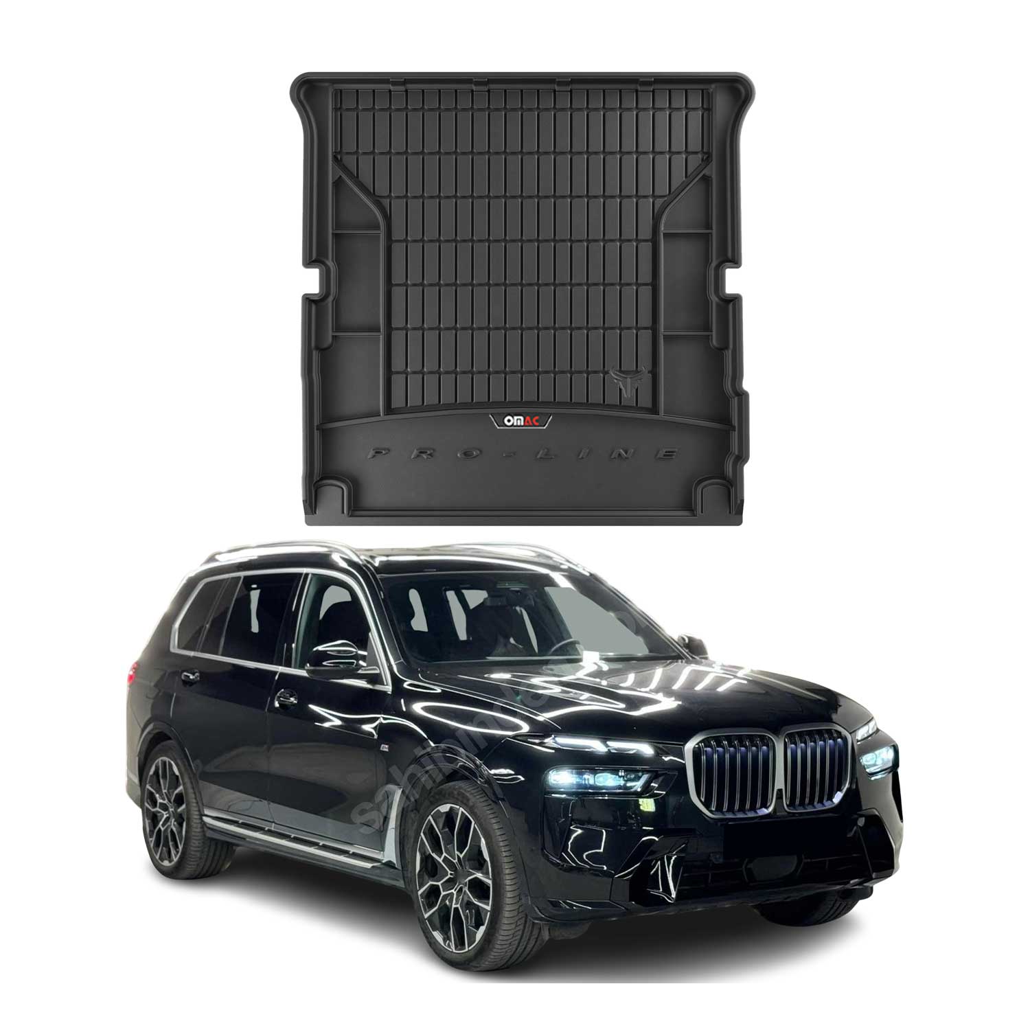 OMAC Premium Bandeja Maletero Alfombrilla para BMW X7 G07 2019-2025 Negro TPE