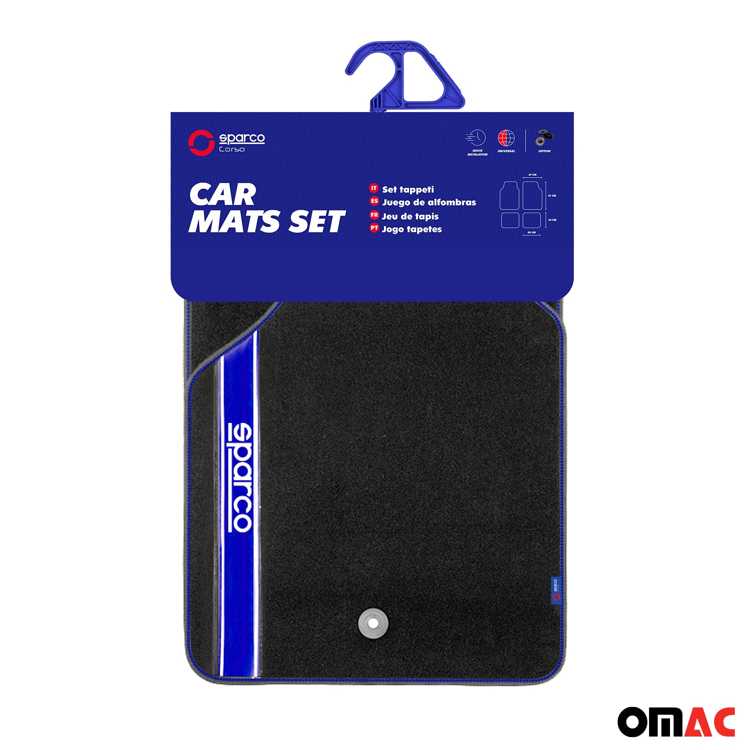 Sparco Alfombrillas De Coche Universal Azul 4Pza