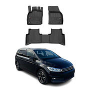 OMAC Premium Alfombrillas De Coche para VW Touran II 2015-2026 Negro TPE Goma 3x