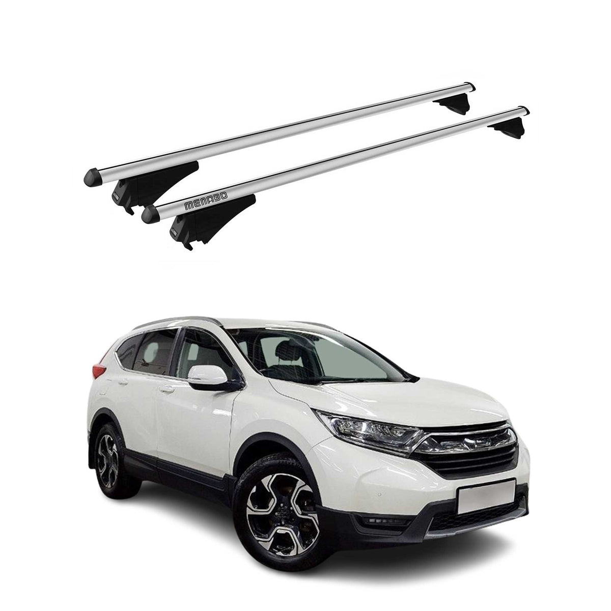 Menabo Barras de Techo Coche Baca para Honda CR-V 2017-2025 Gris Aluminio 2Pza