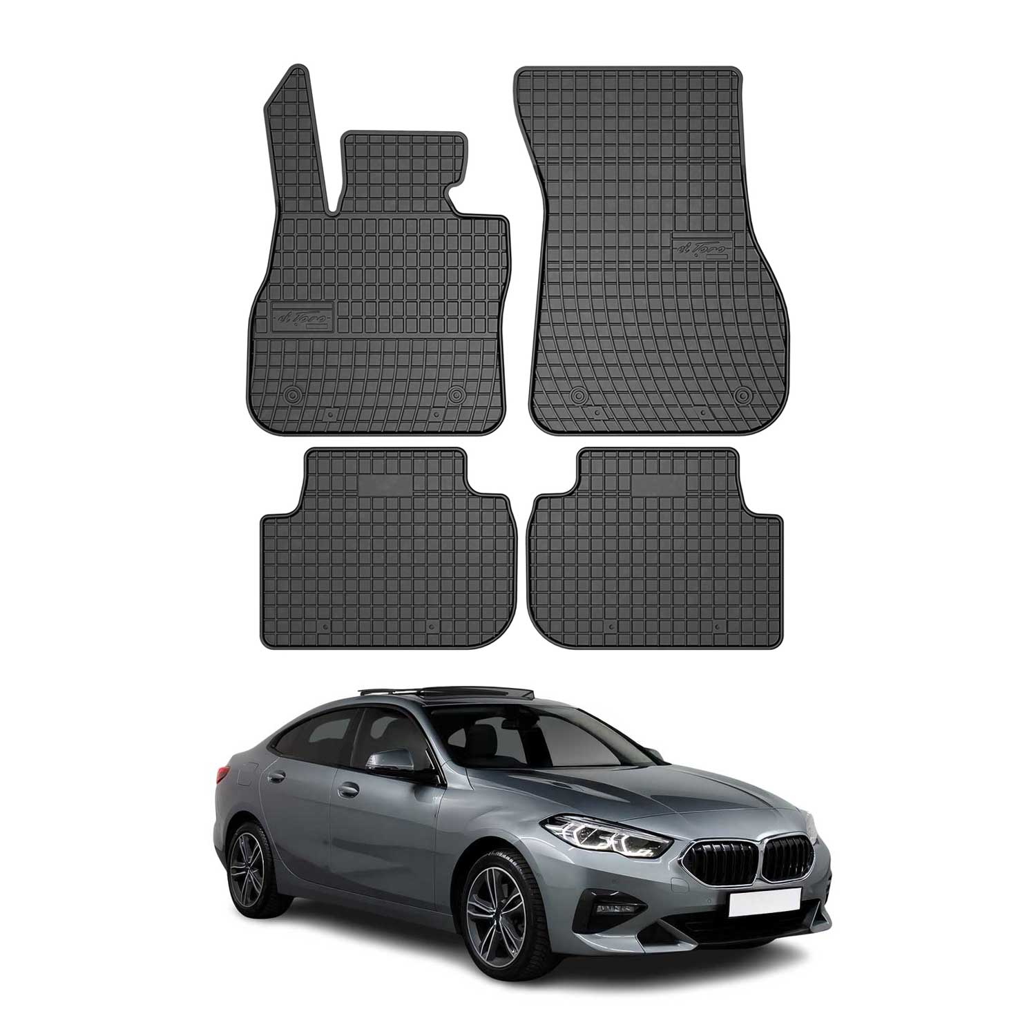 OMAC Alfombrillas De Coche para BMW Serie 2 F44 Gran Cupé 2019-24 Negro 4Pza