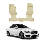 OMAC Alfombrillas De Coche para Mercedes C Class W205 2014-2021 Beige TPE 4Pza