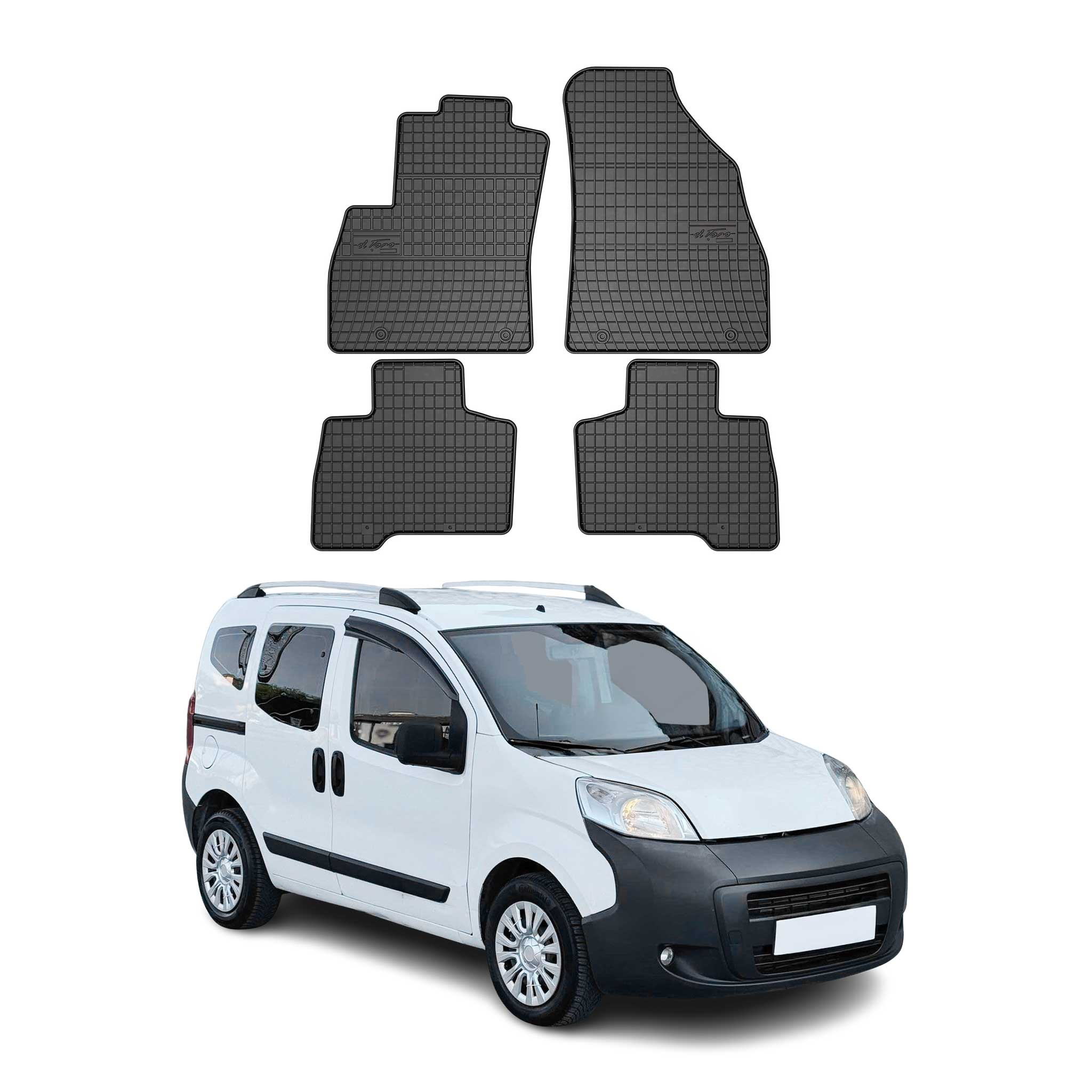 OMAC Alfombrillas De Coche para Citroen Nemo 5 Persons 2007-2017 Negro Goma 4Pza