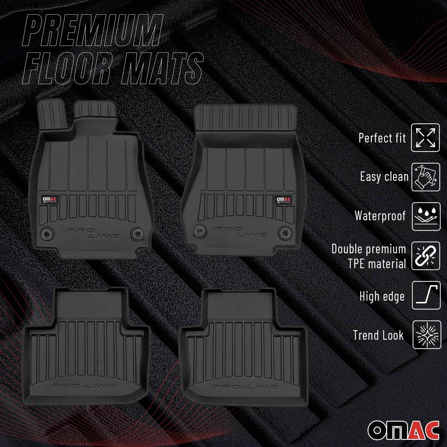 OMAC Premium Alfombrillas De Coche para Lexus IS Sédan 2013-2020 Negro TPE Goma