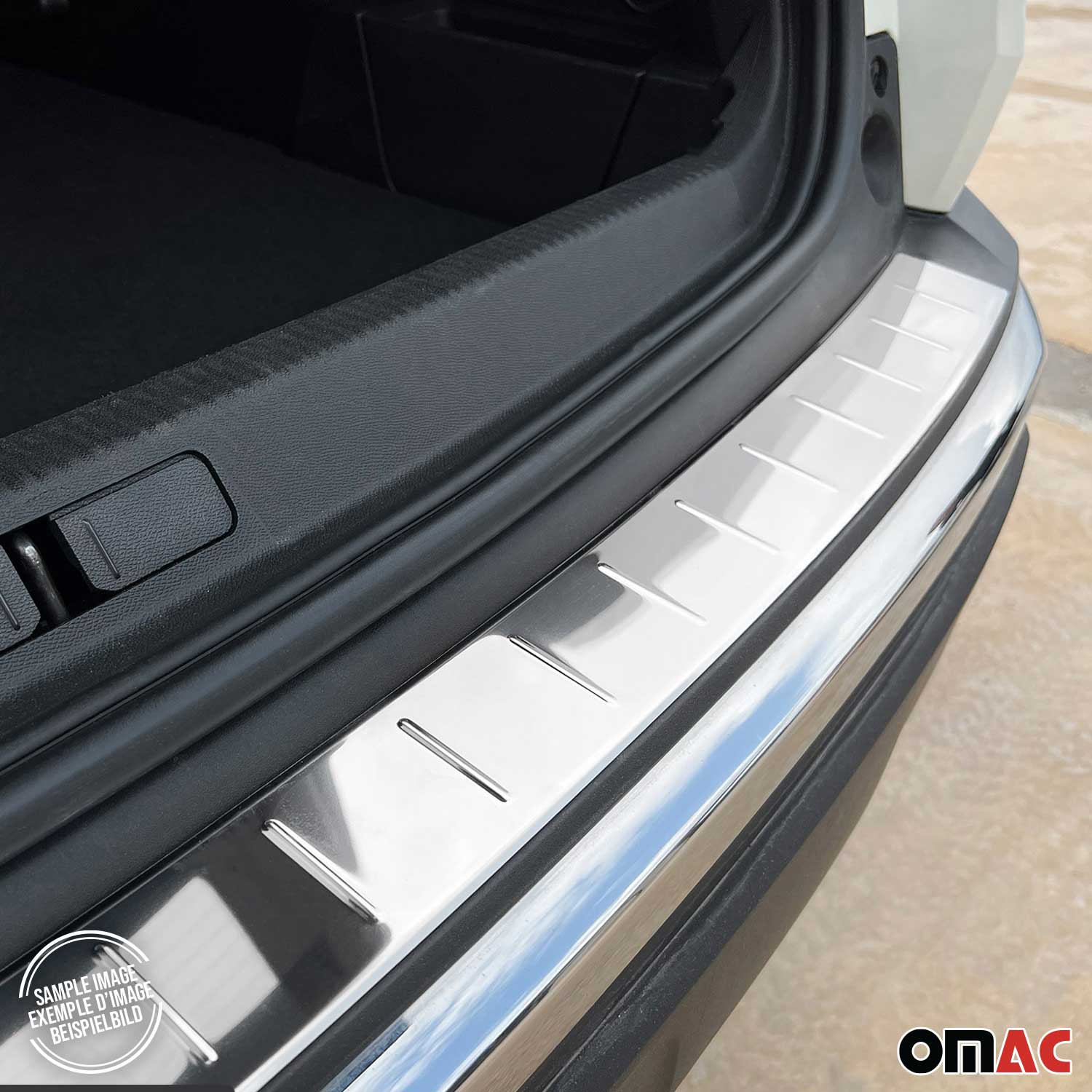 Protector de Parachoques Trasero para Audi Q5 FY 2017-2023 Plata Acero Brillante