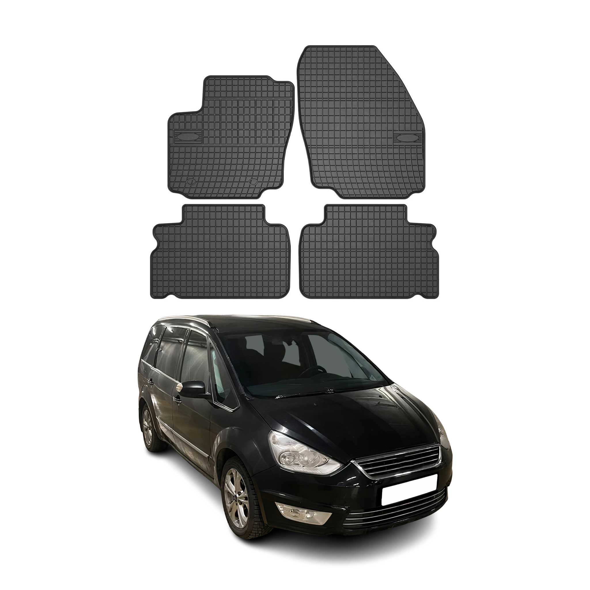 OMAC Alfombrillas De Coche para Ford Galaxy 2006-2015 Negro Goma TPE 4Pza