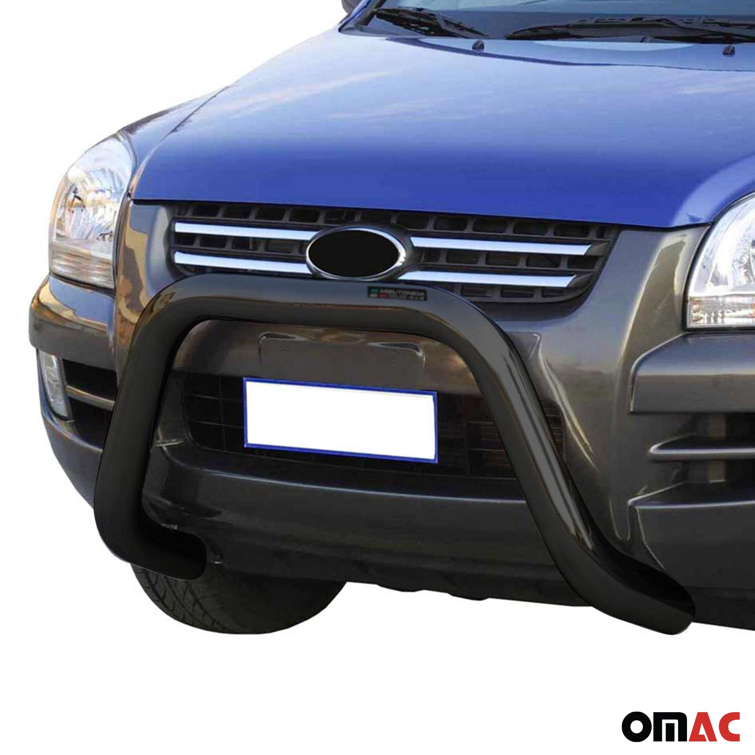 Bull Barra Frontal para Kia Sportage 2004-2008 Negro Brillante Acero 1Pza