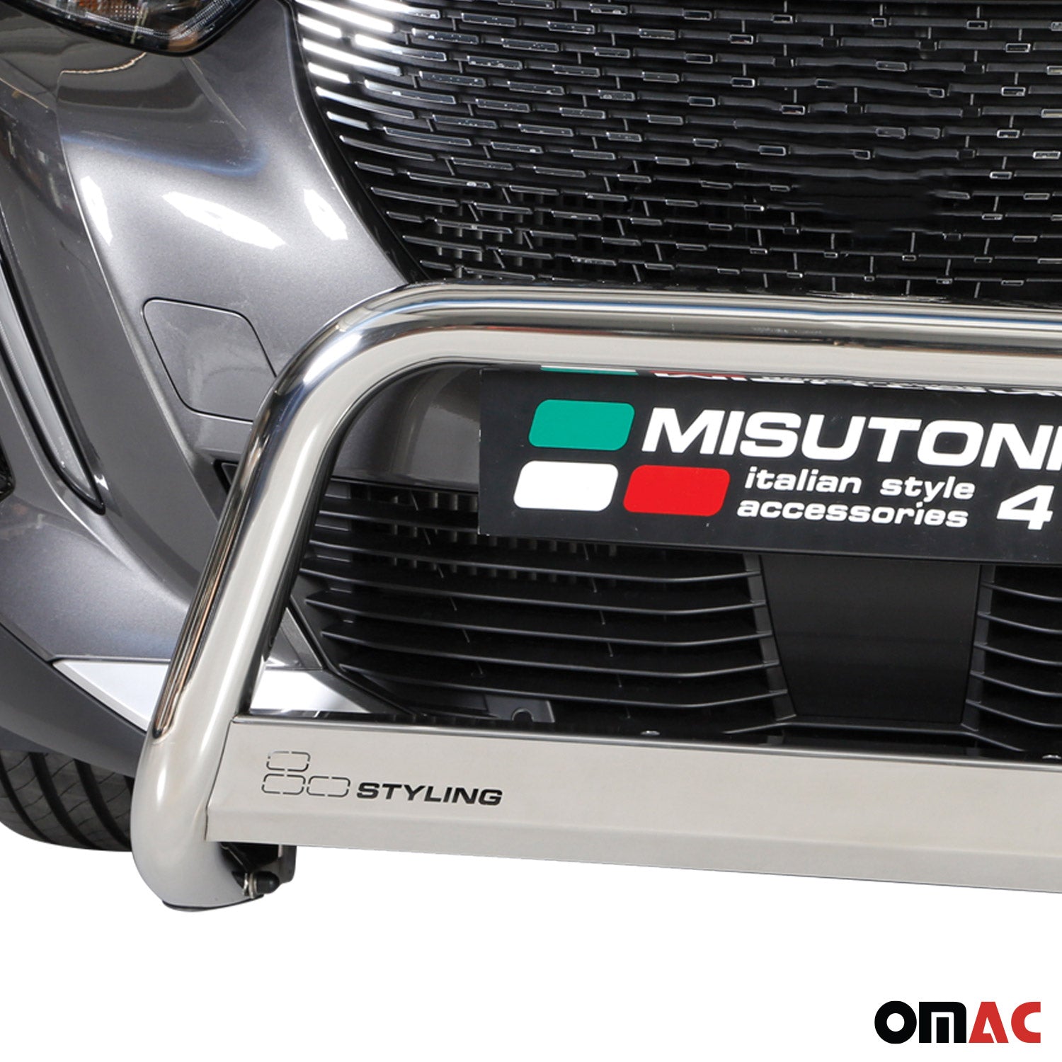 Bull Barra Frontal para Peugeot 2008 2019-2026 Plata Brillante Acero 1Pza