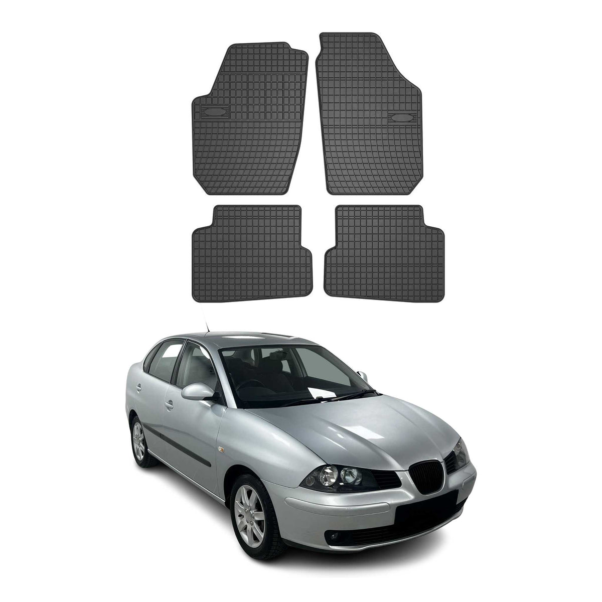 OMAC Alfombrillas De Coche para Seat Cordoba 2008-2025 Negro Goma TPE 4Pza