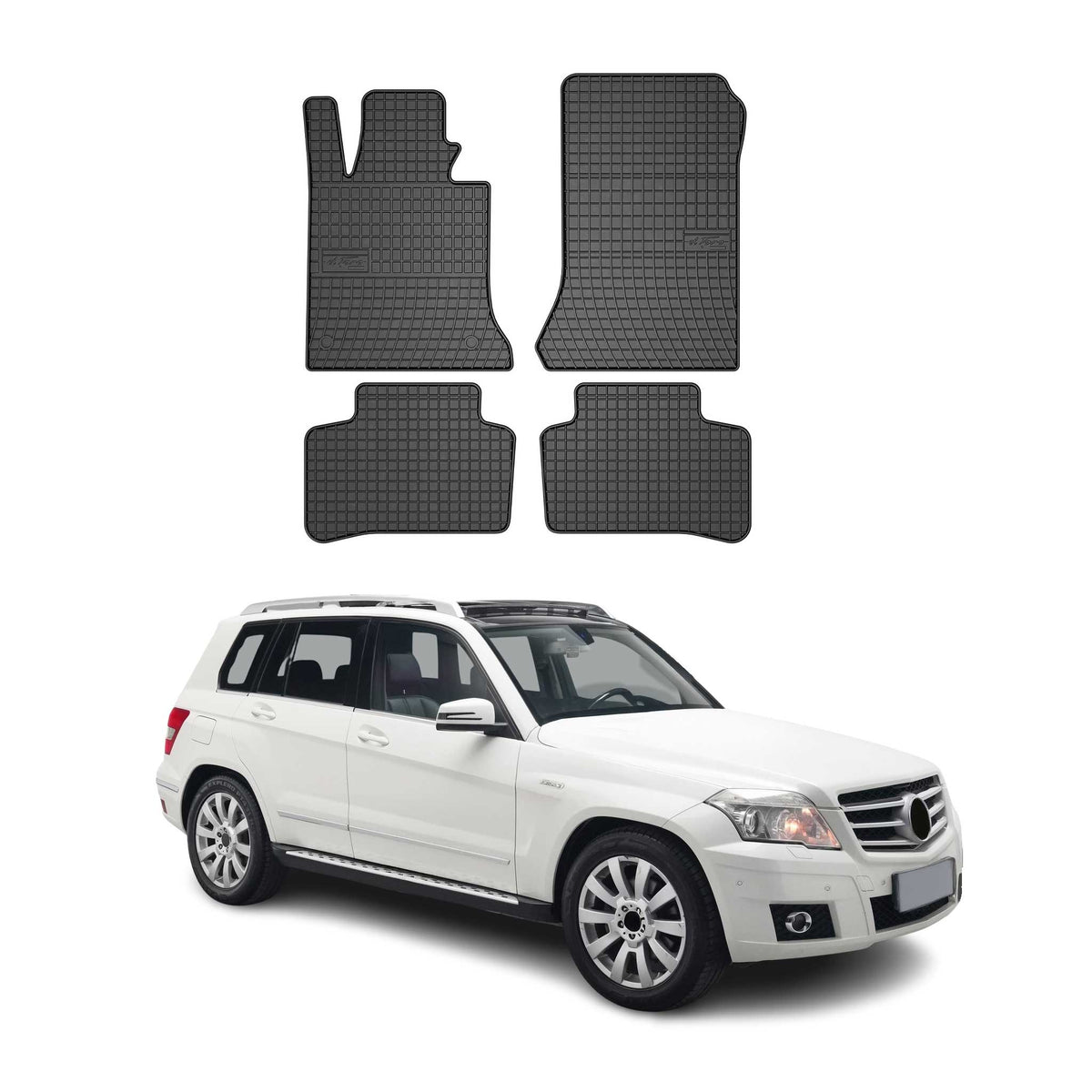 OMAC Alfombrillas Coche para Mercedes GLK Class X204 2008-2015 Negro Goma 4Pza