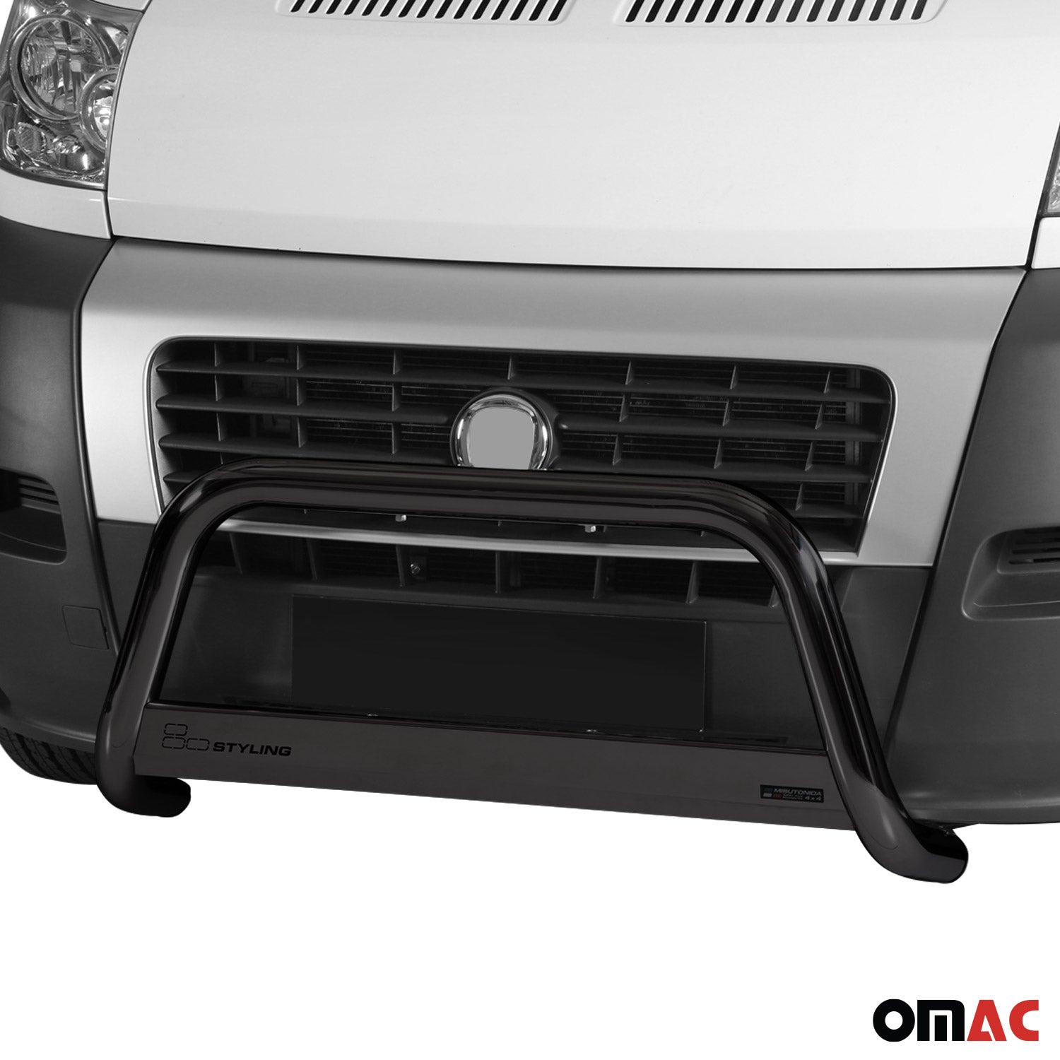 Bull Barra Frontal para Fiat Ducato 2006-2013 Negro Brillante Acero 1Pza