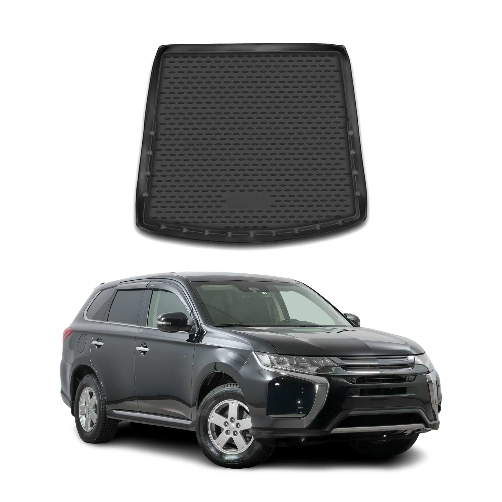 OMAC Bandeja Maletero Alfombrilla para Mitsubishi Outlander 2012-2021 Negro