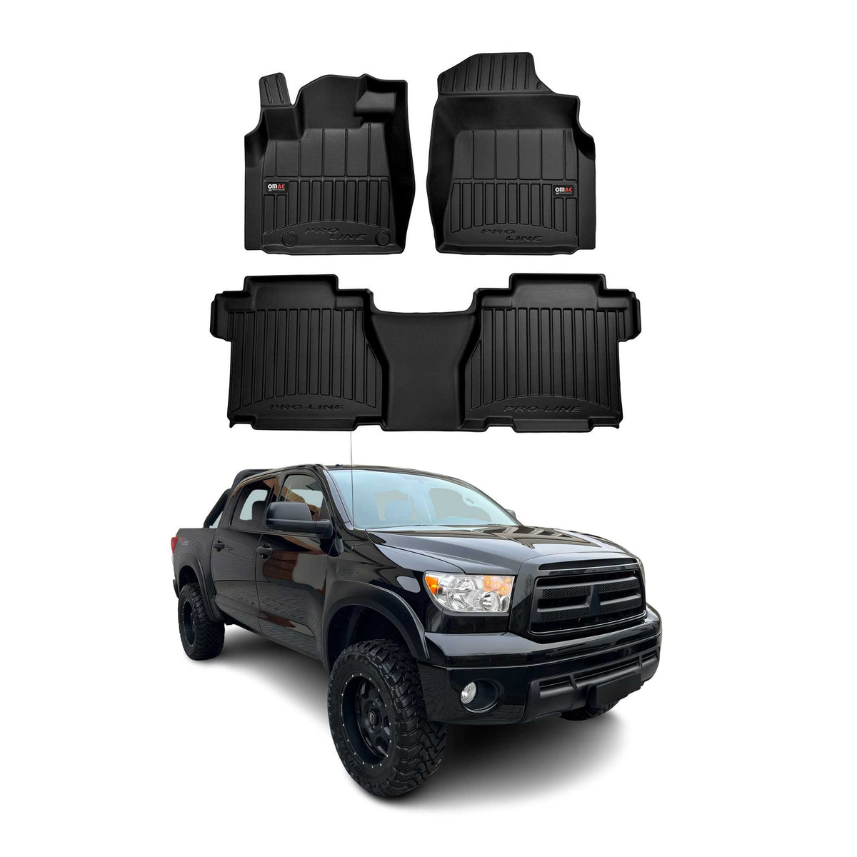 OMAC Premium Alfombrillas De Coche para Toyota Tundra CrewMax 2007-2013 Goma 4x
