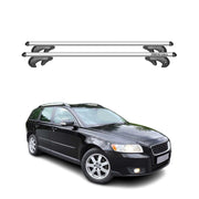 Menabo Barras de Techo Coche Barra para Volvo V50 2008-2012 Gris Aluminio 2Pza